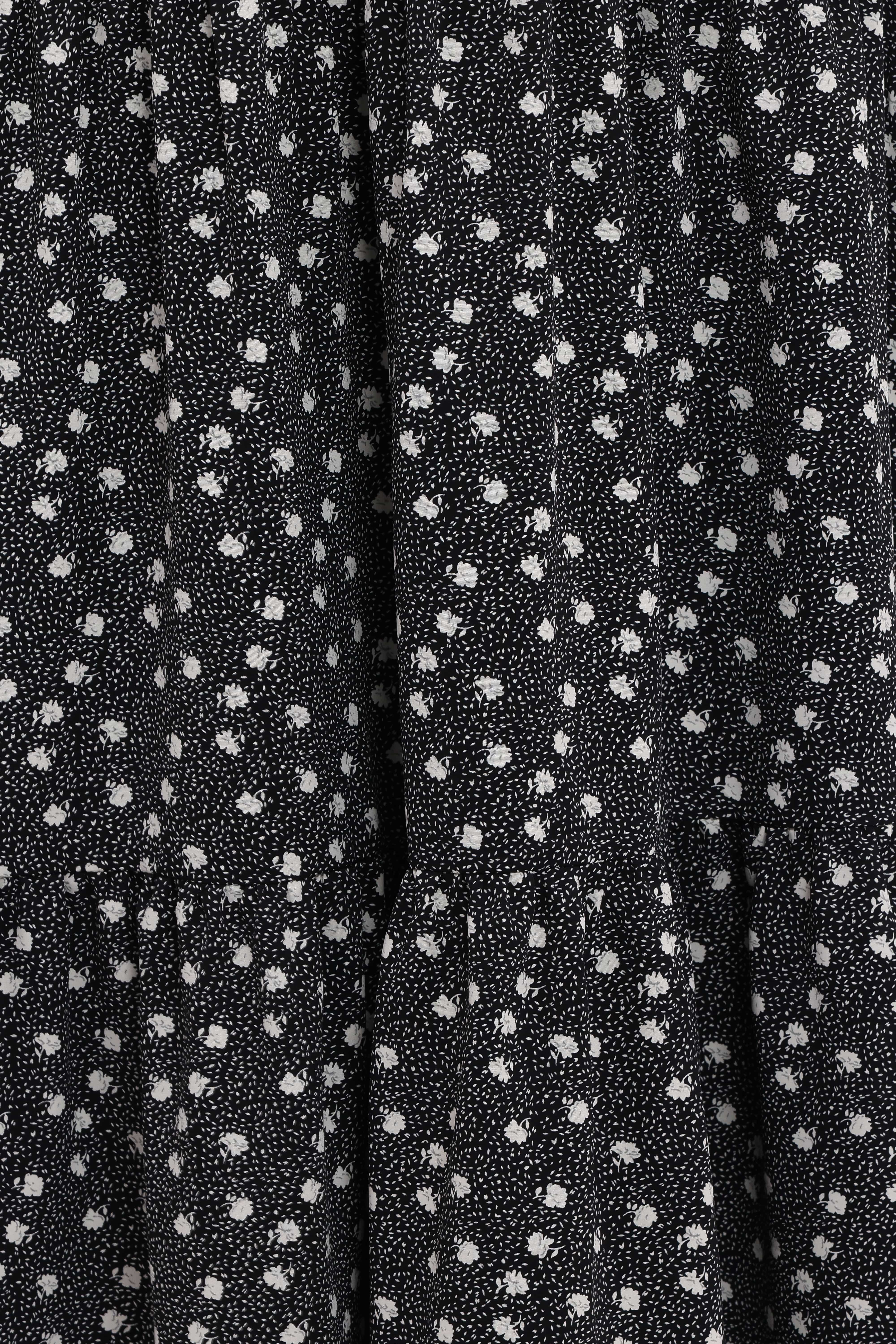 Vincent Tier Maxi Skirt - Black Floral