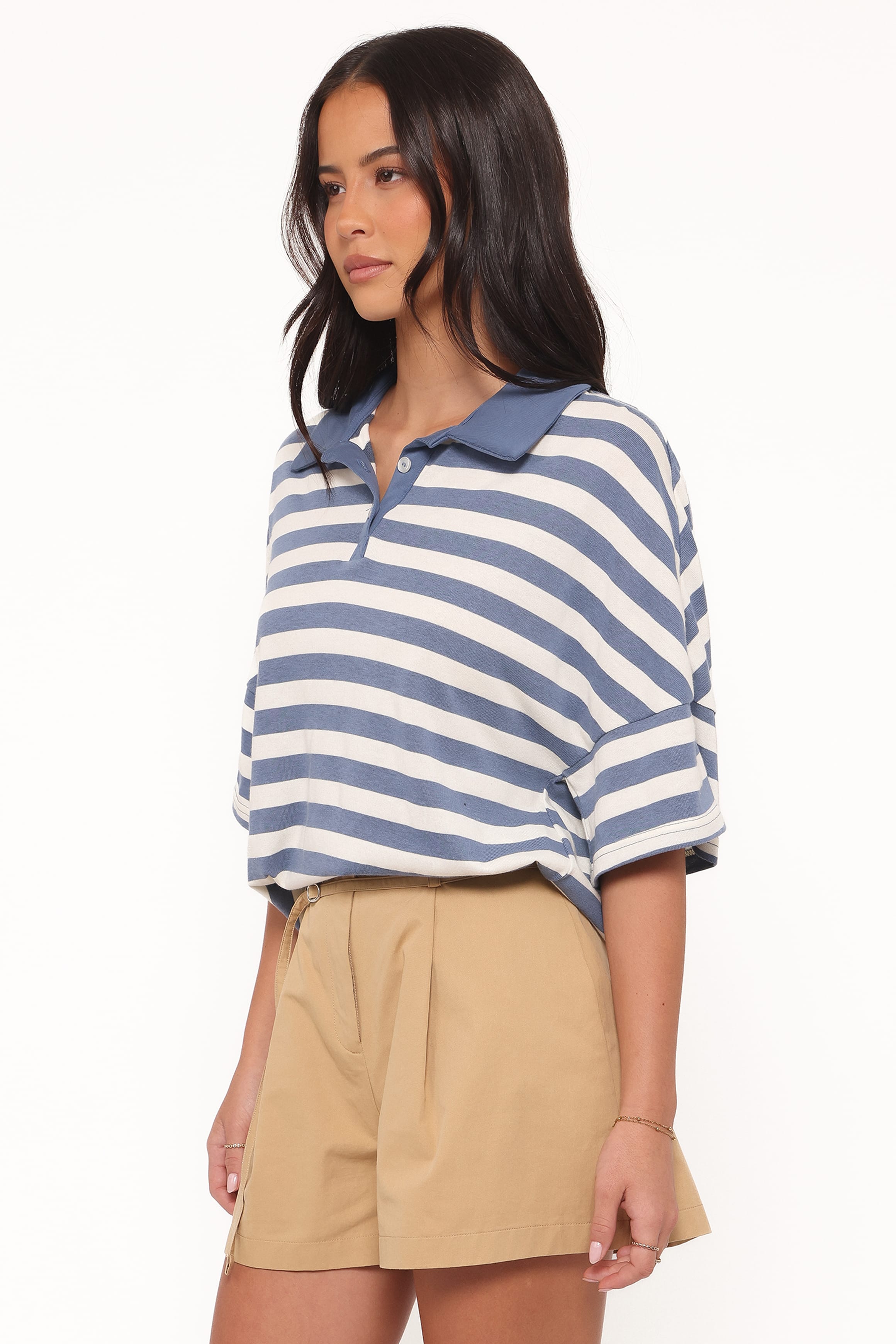 Winona Pleated Front Tailored Long Short - Taupe