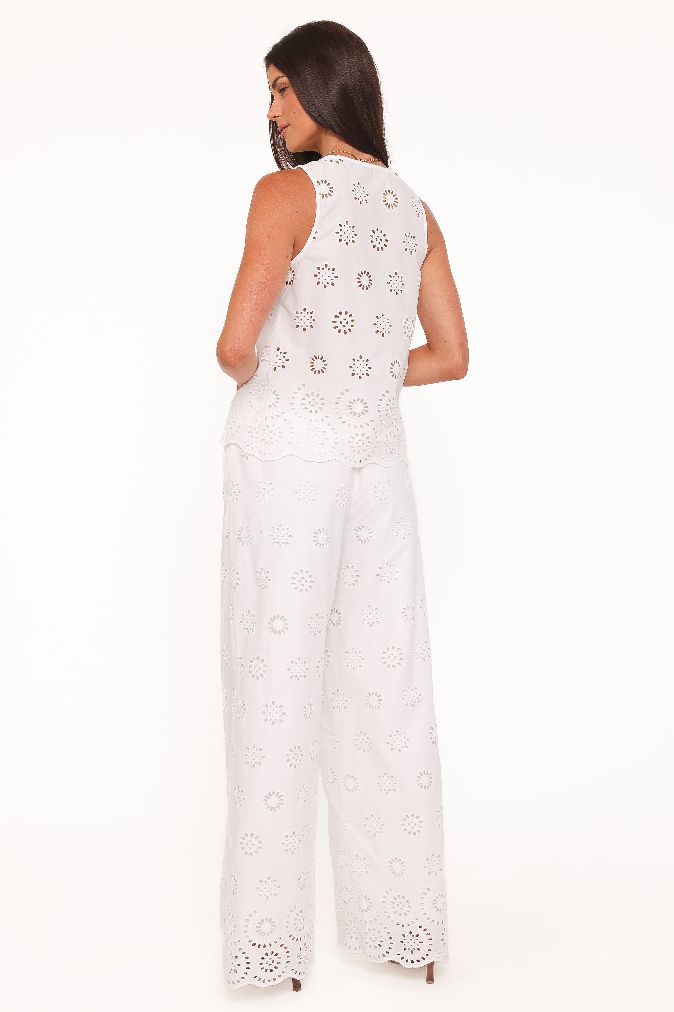 Wren Pant - White Broderie