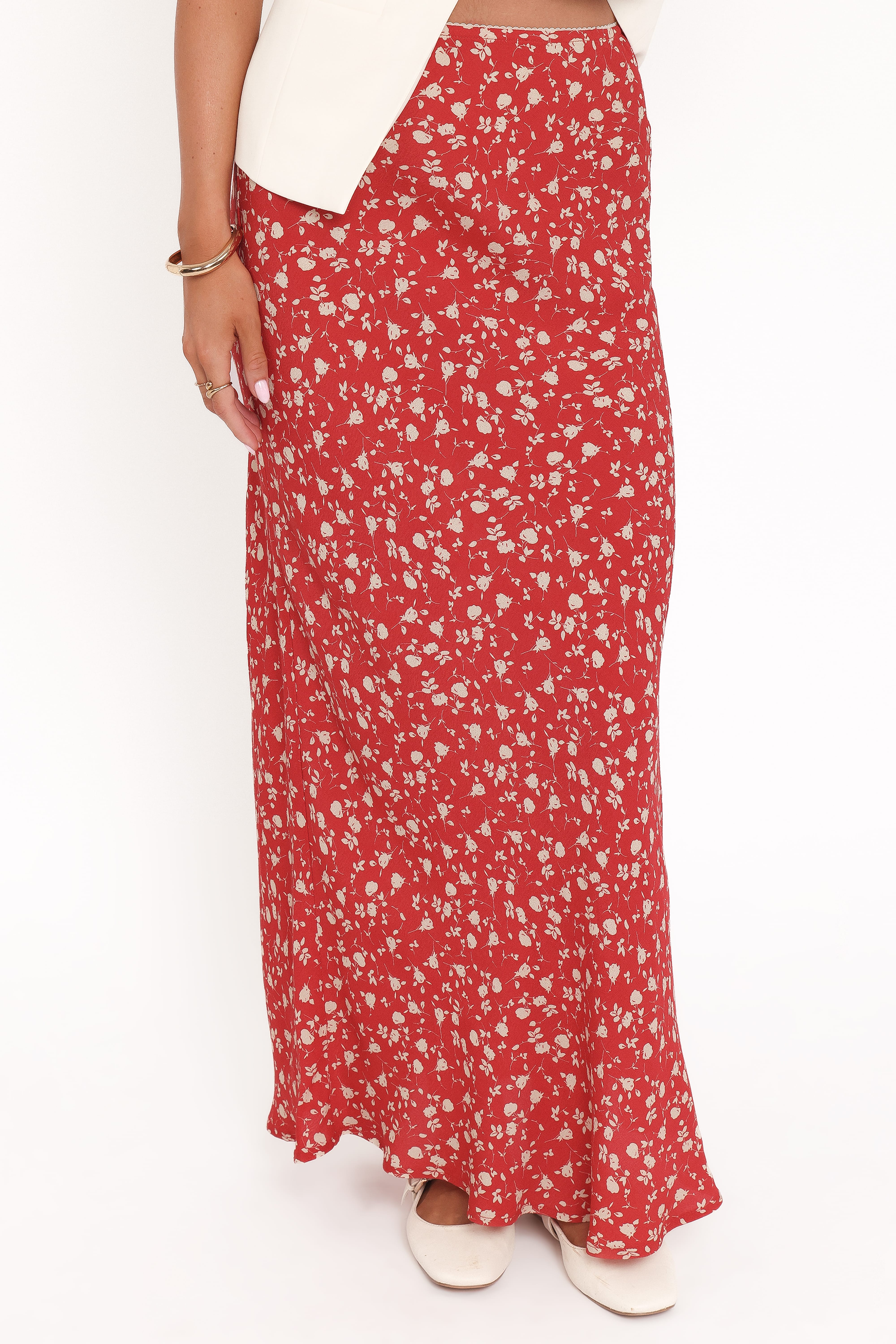 Zoella Maxi Skirt - Red Floral