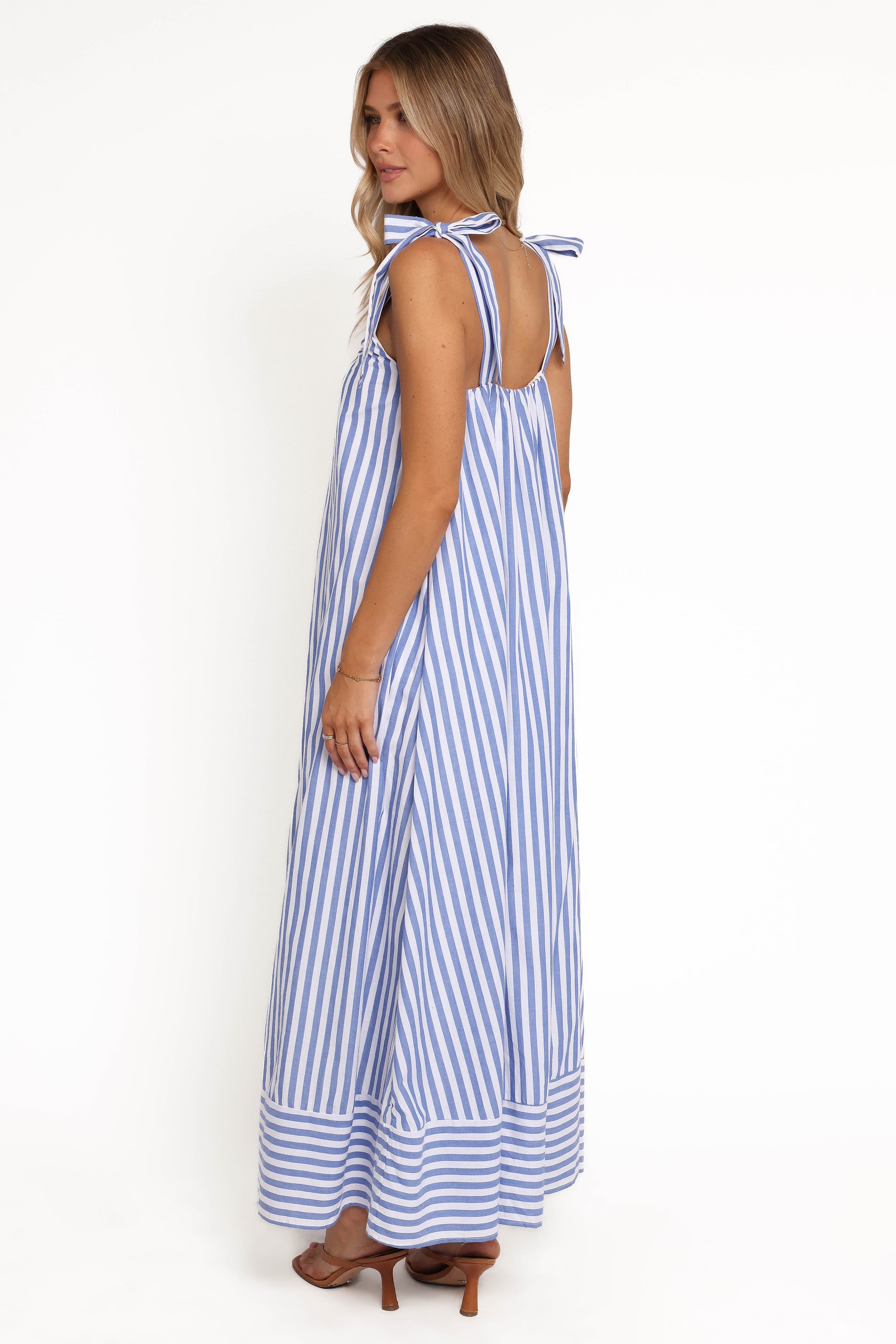 Amber Maxi Dress - Navy White Stripe