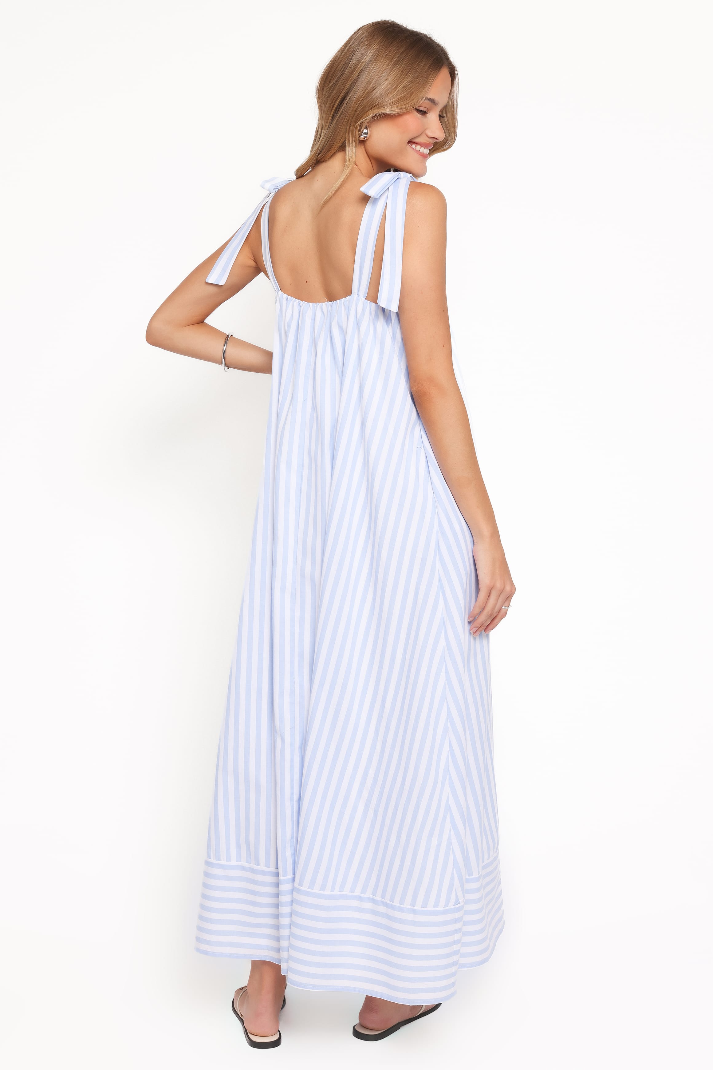 Amber Maxi Dress - Pale Blue Stripe
