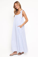 Amber Maxi Dress - Pale Blue Stripe