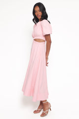 Aminah Puff Sleeve Dress - Pink