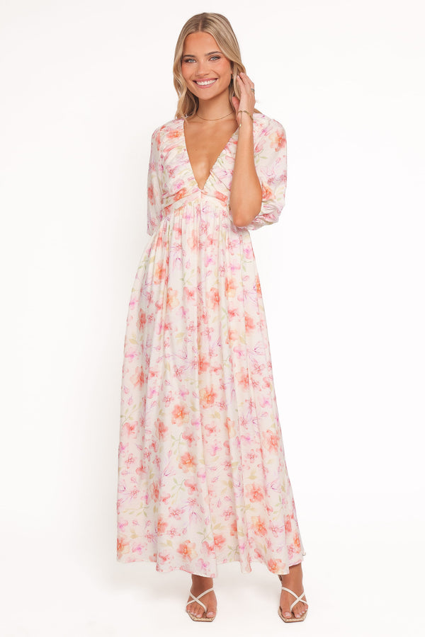 Andara Maxi Dress - White Floral