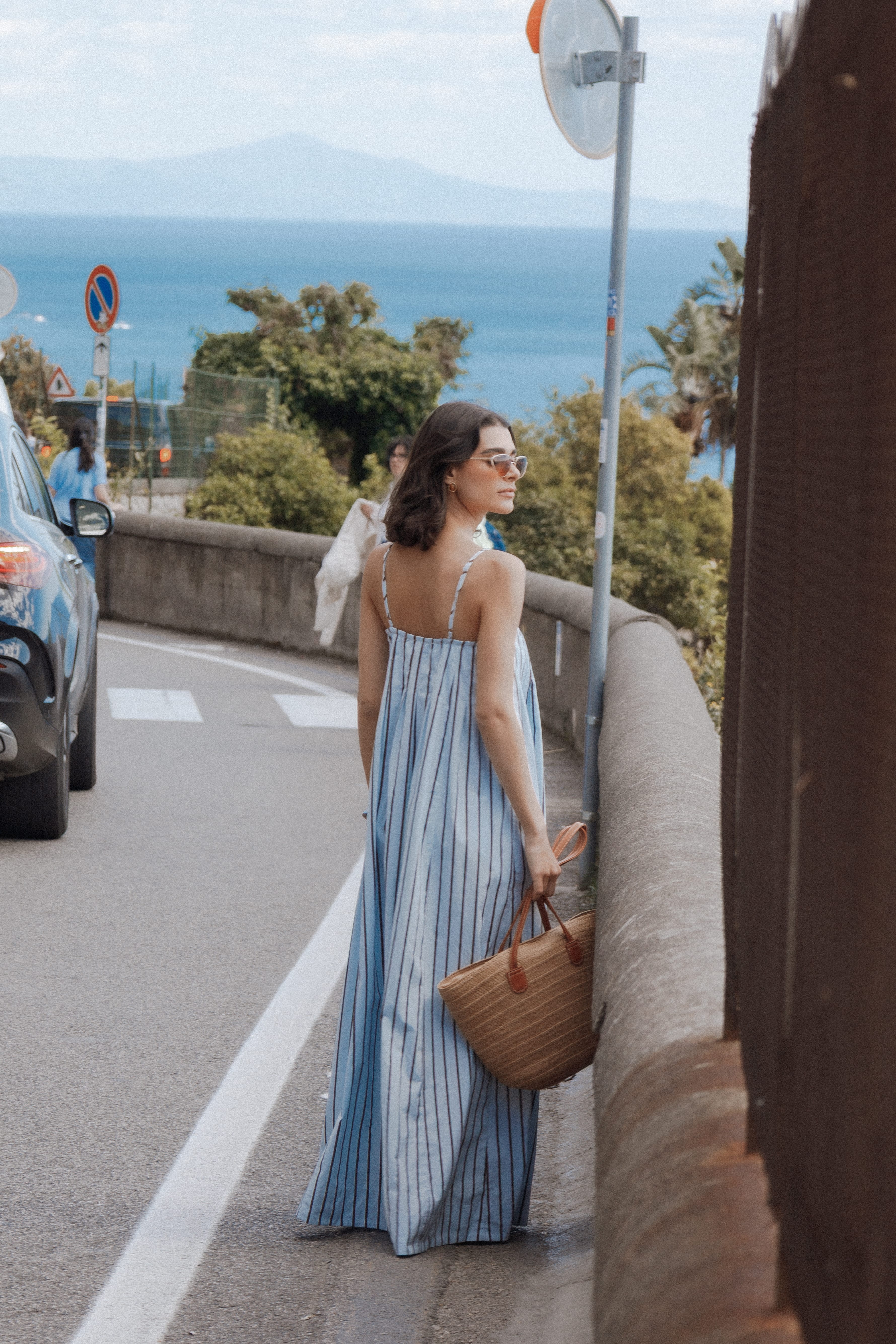 Arletta Maxi Dress - Blue/Brown Stripe