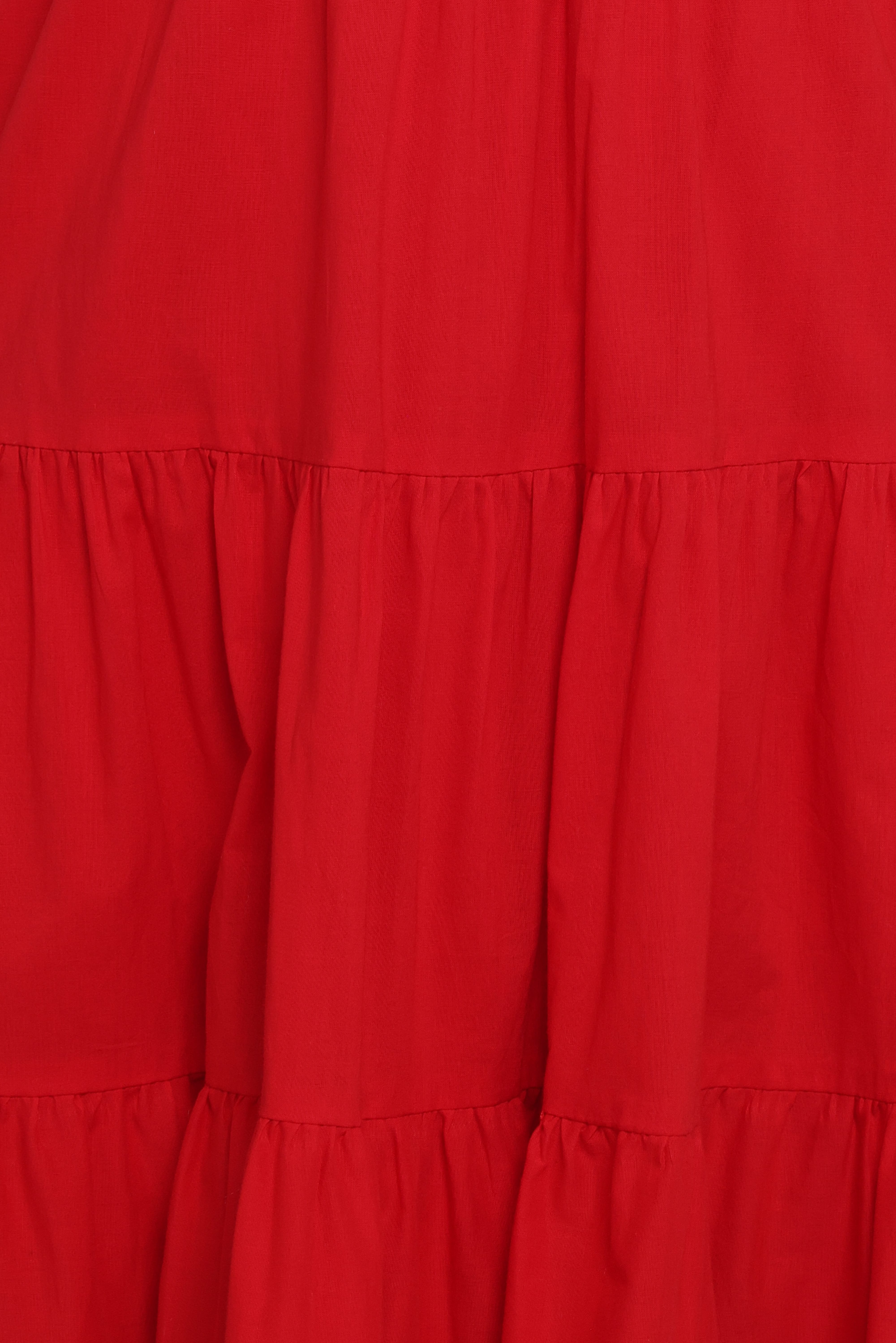 Carrol Shirred Bodice Maxi Dress - Red