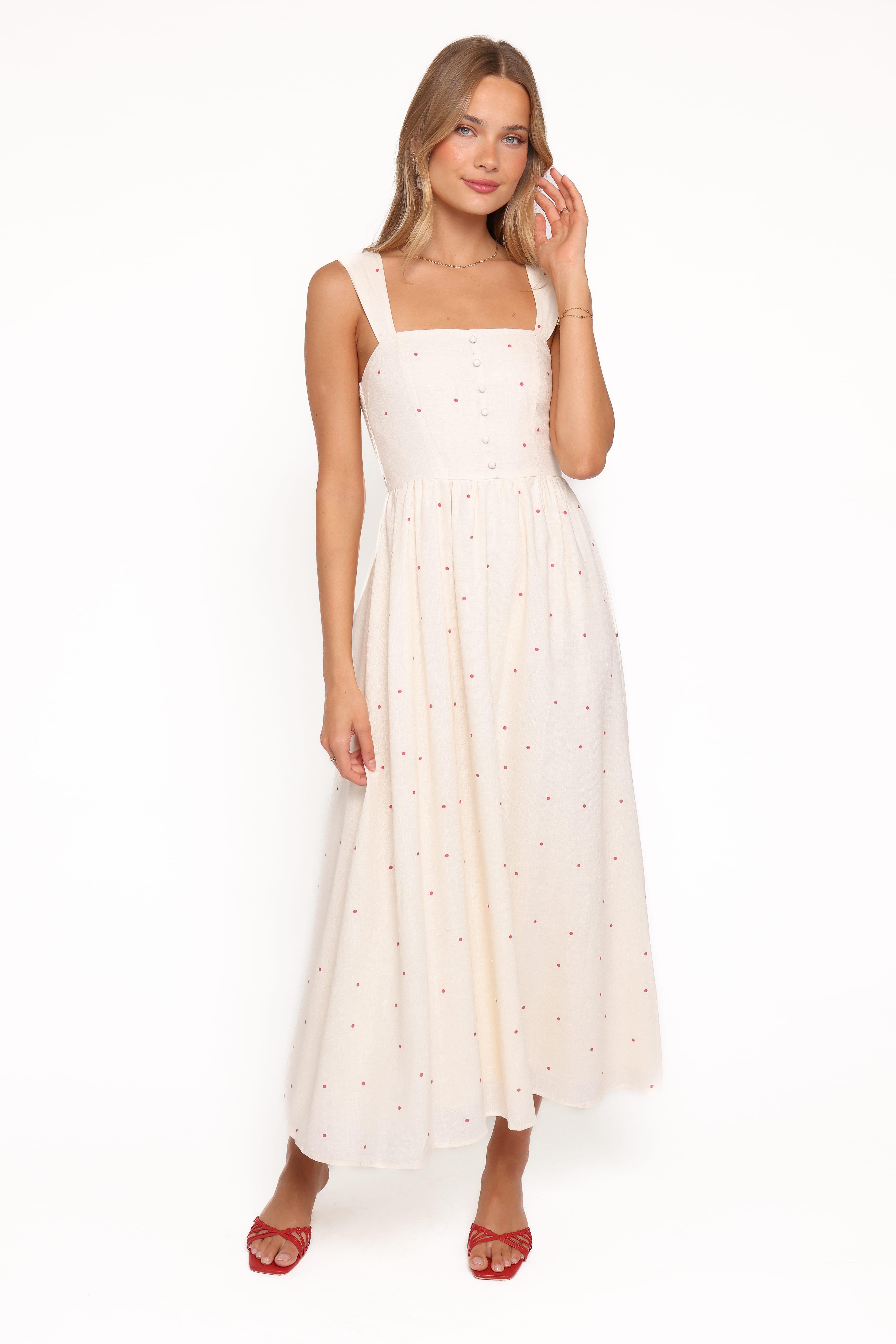 Caty Maxi Dress - Red Polka Dot