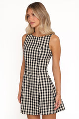 Circe Mini Dress - Black Gingham