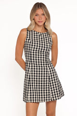 Circe Mini Dress - Black Gingham