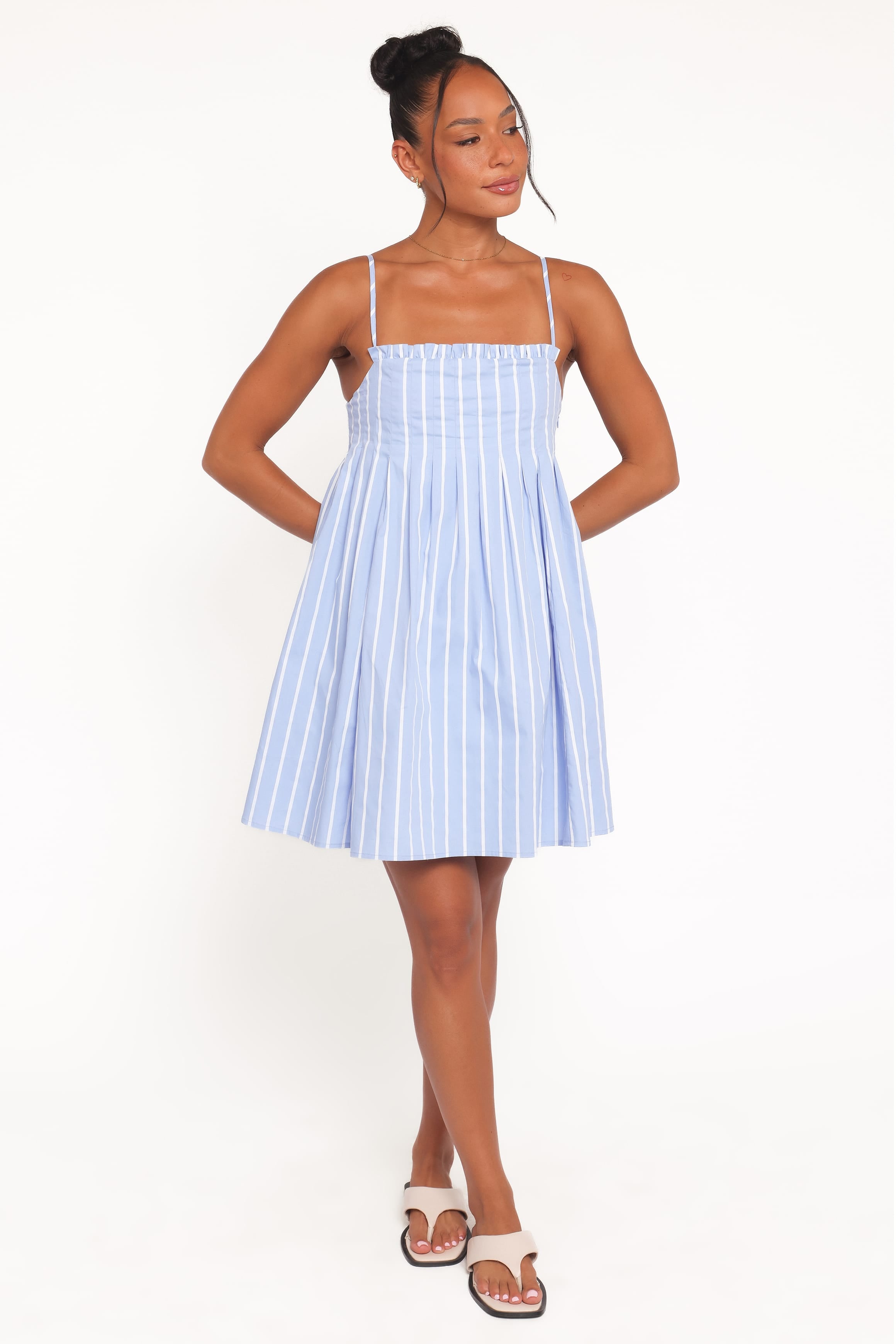 Cole Mini Dress - Blue Stripe