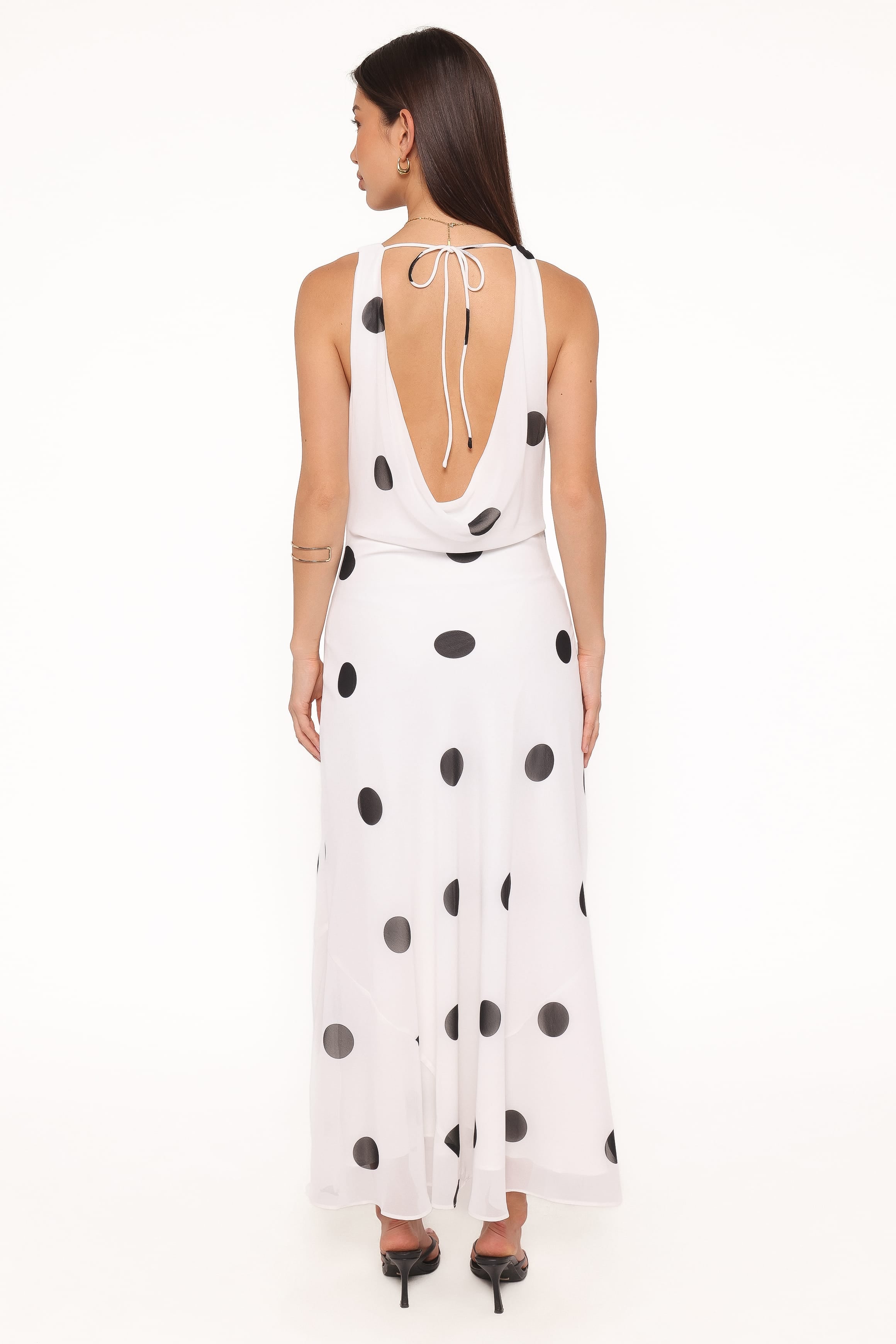 Collette Maxi Dress - White Polka Dot