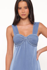 Dolores Pleated Maxi Dress - Cornflower Blue