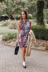 Elorna Mini Dress - Burgundy Floral