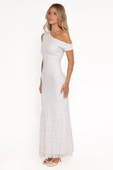Evelon Off Shoulder Maxi Dress - White