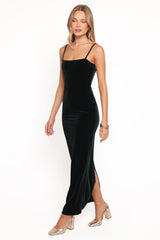 Everlee Maxi Dress - Emerald Velvet