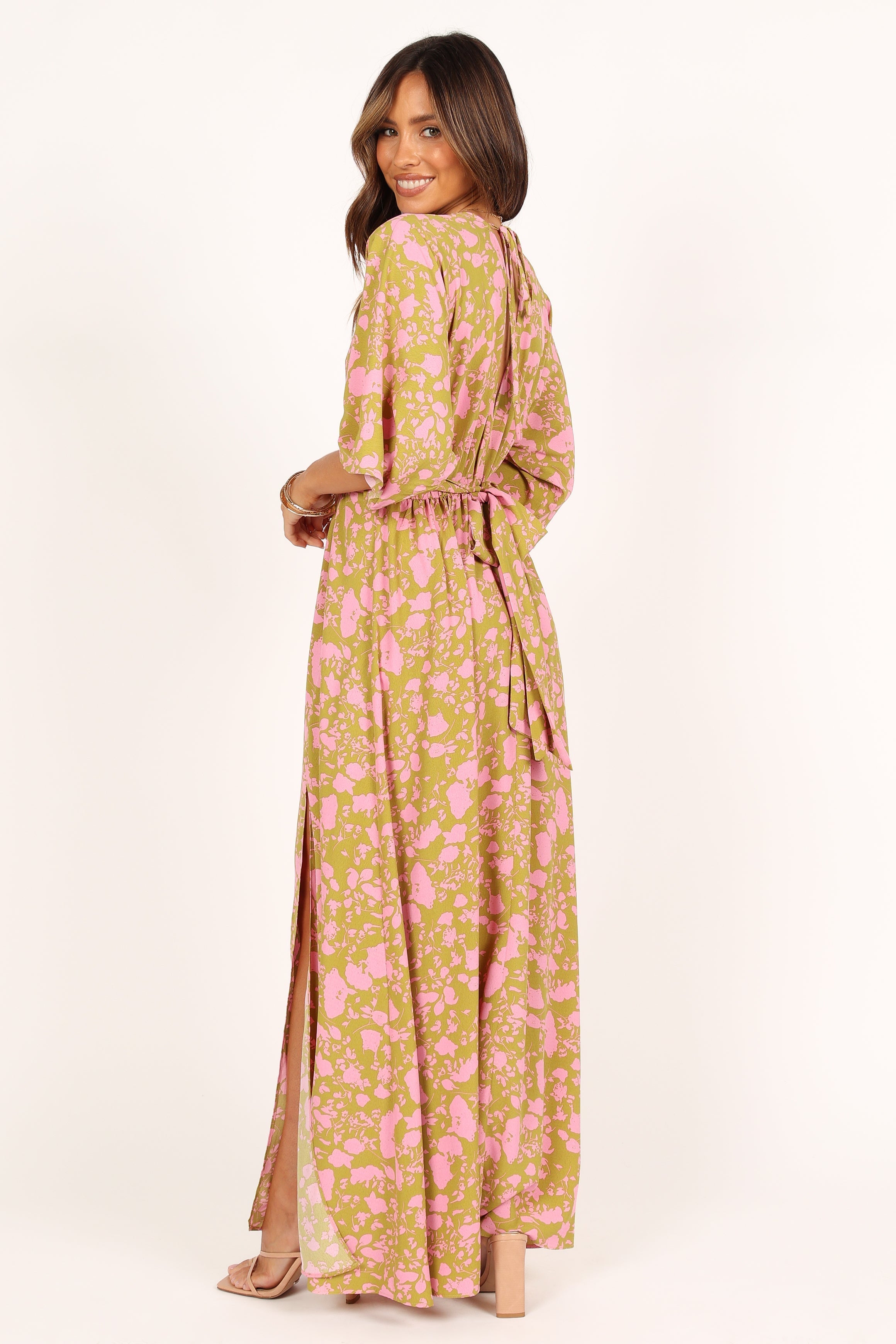Fran Maxi Dress - Green/Pink