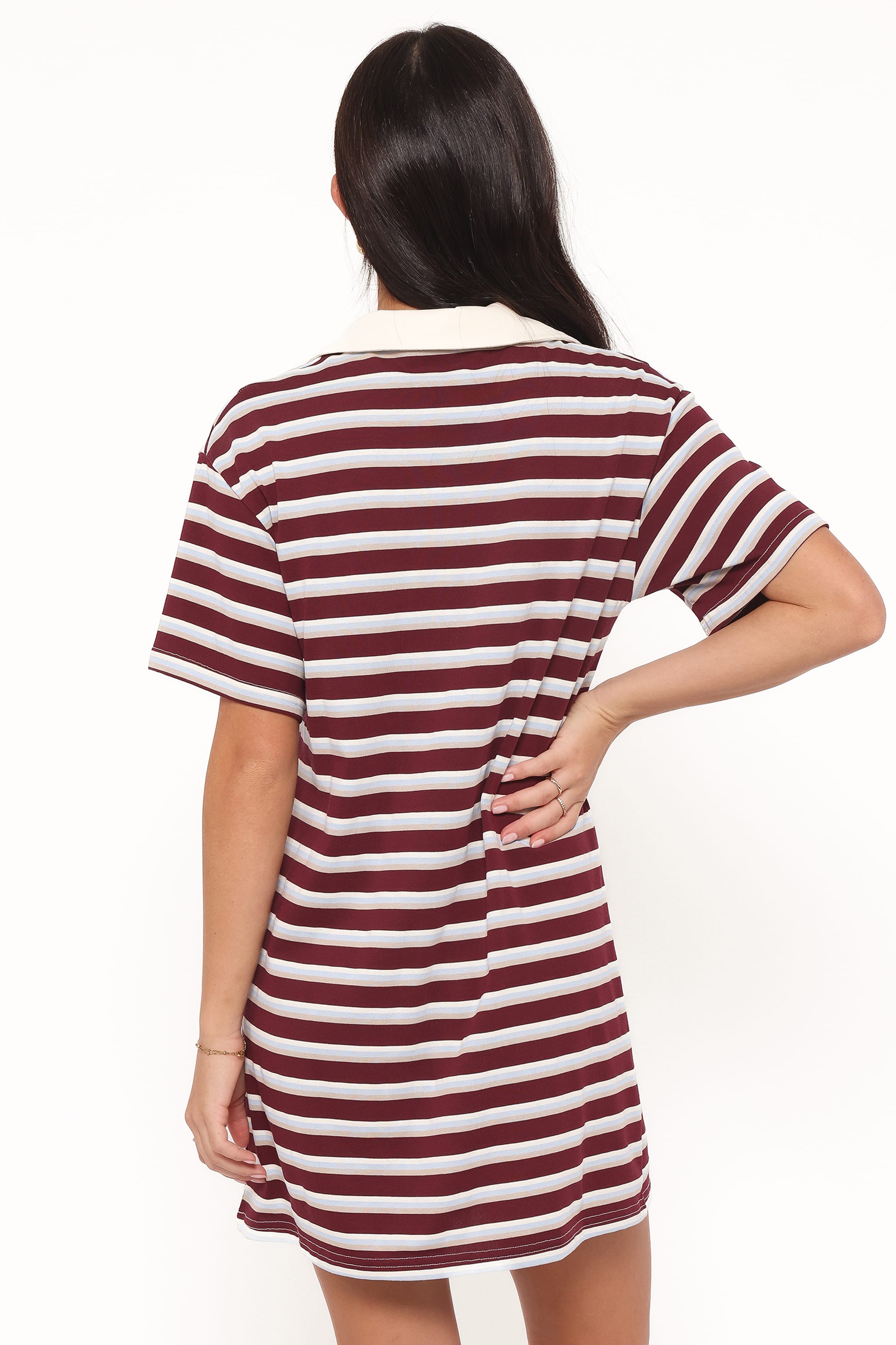 Gordie Mini Dress - Burgundy Stripe