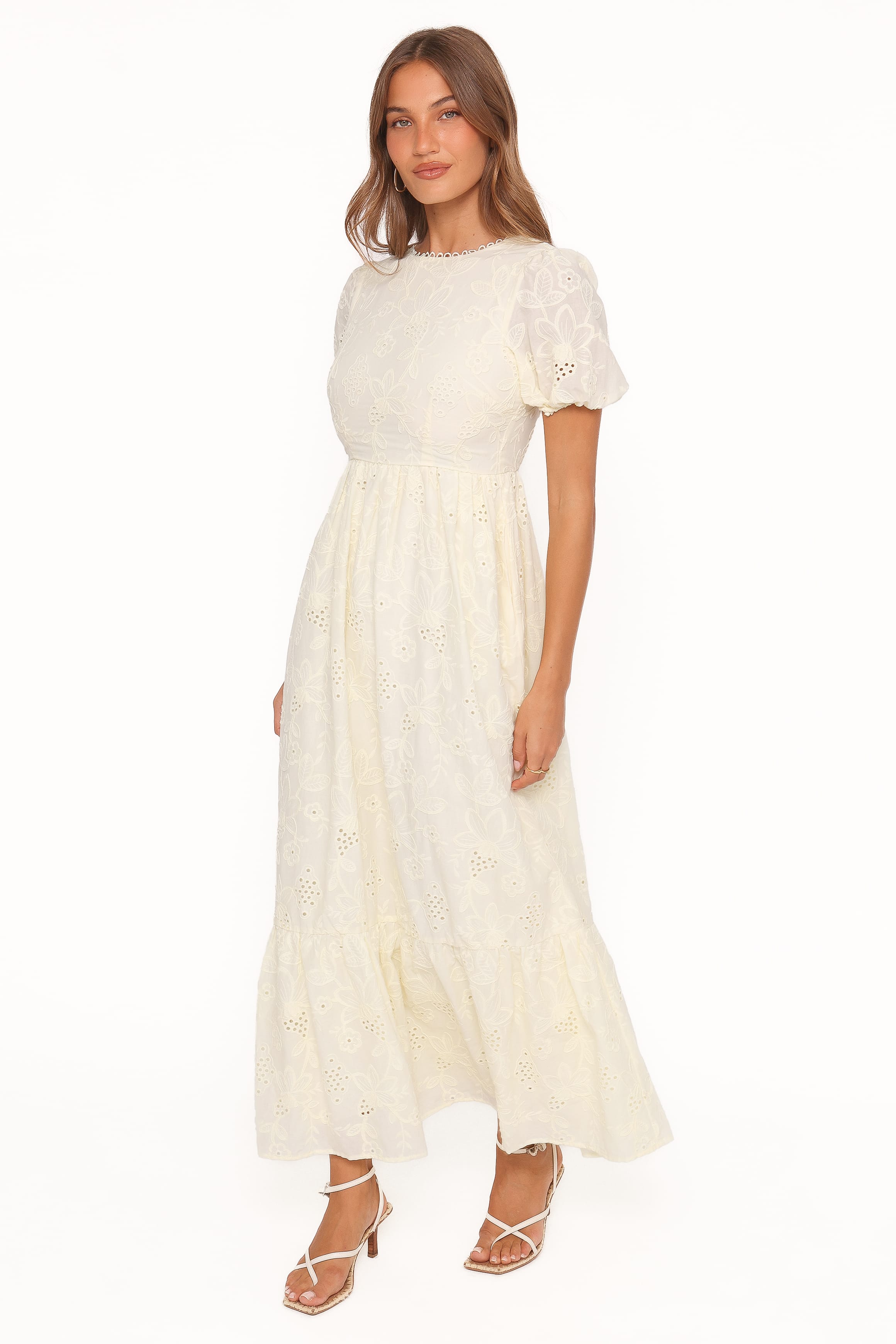 Janice Maxi Dress - Butter Yellow Broderie