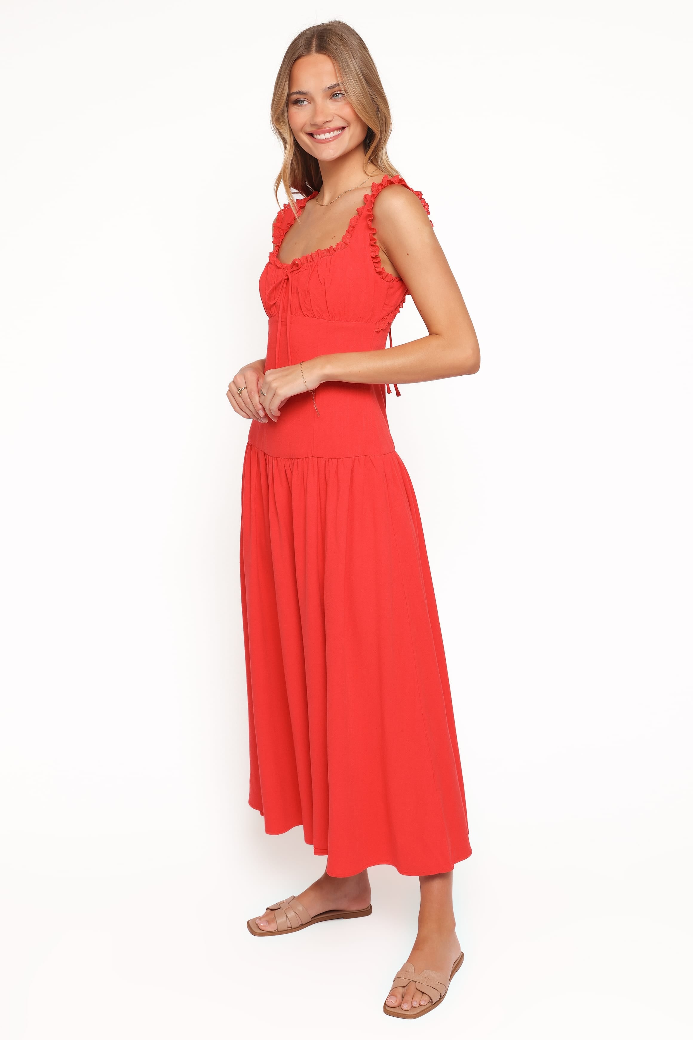 Joann Midi Dress - Red
