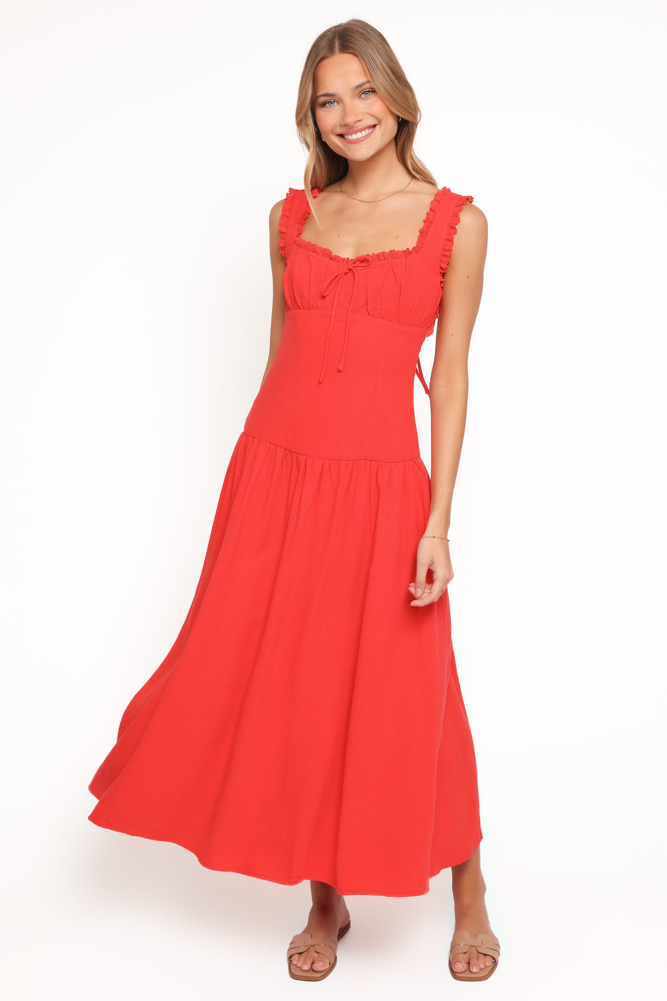 Joann Midi Dress - Red