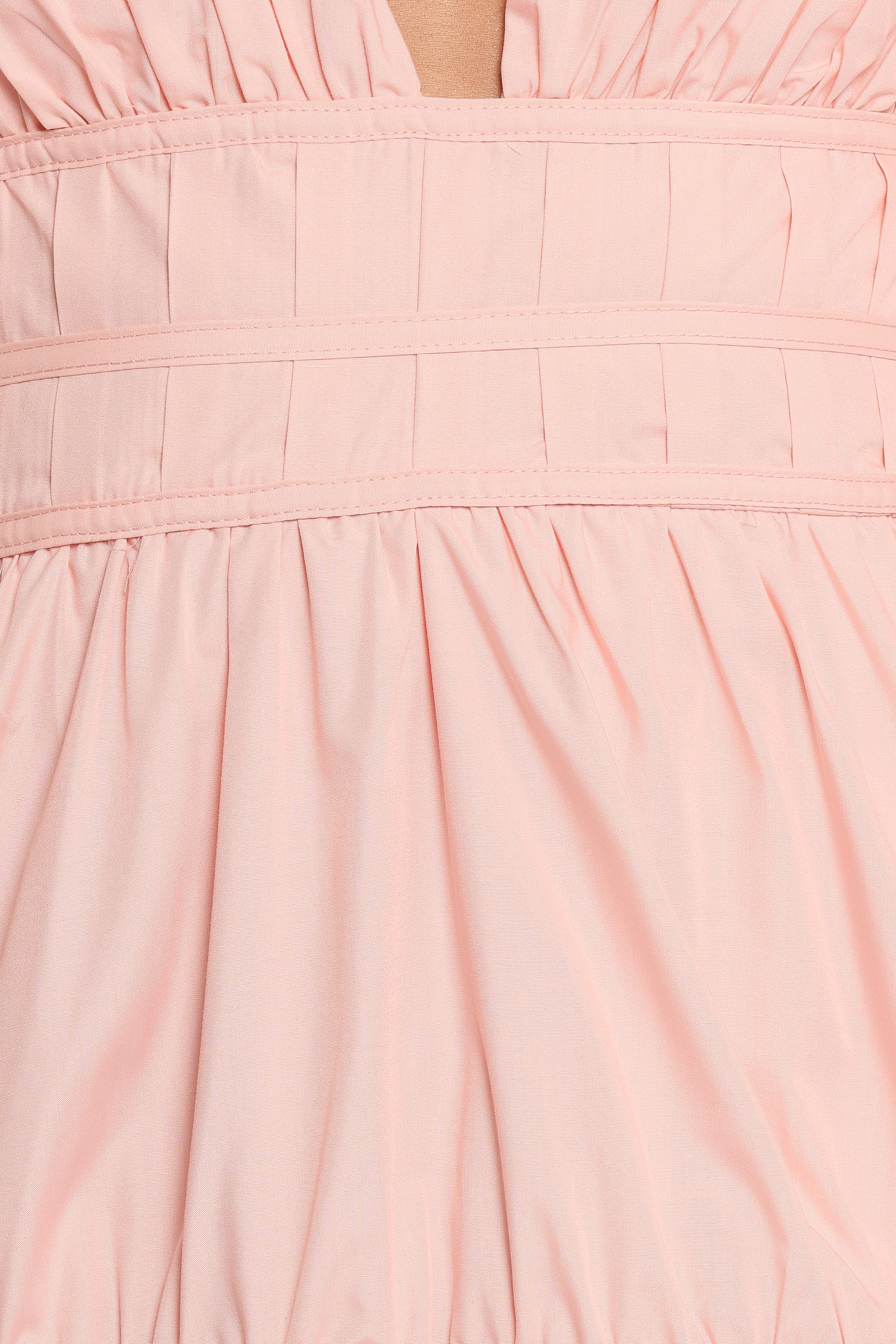 Joedy Puff Sleeve Midi Dress - Pale Pink