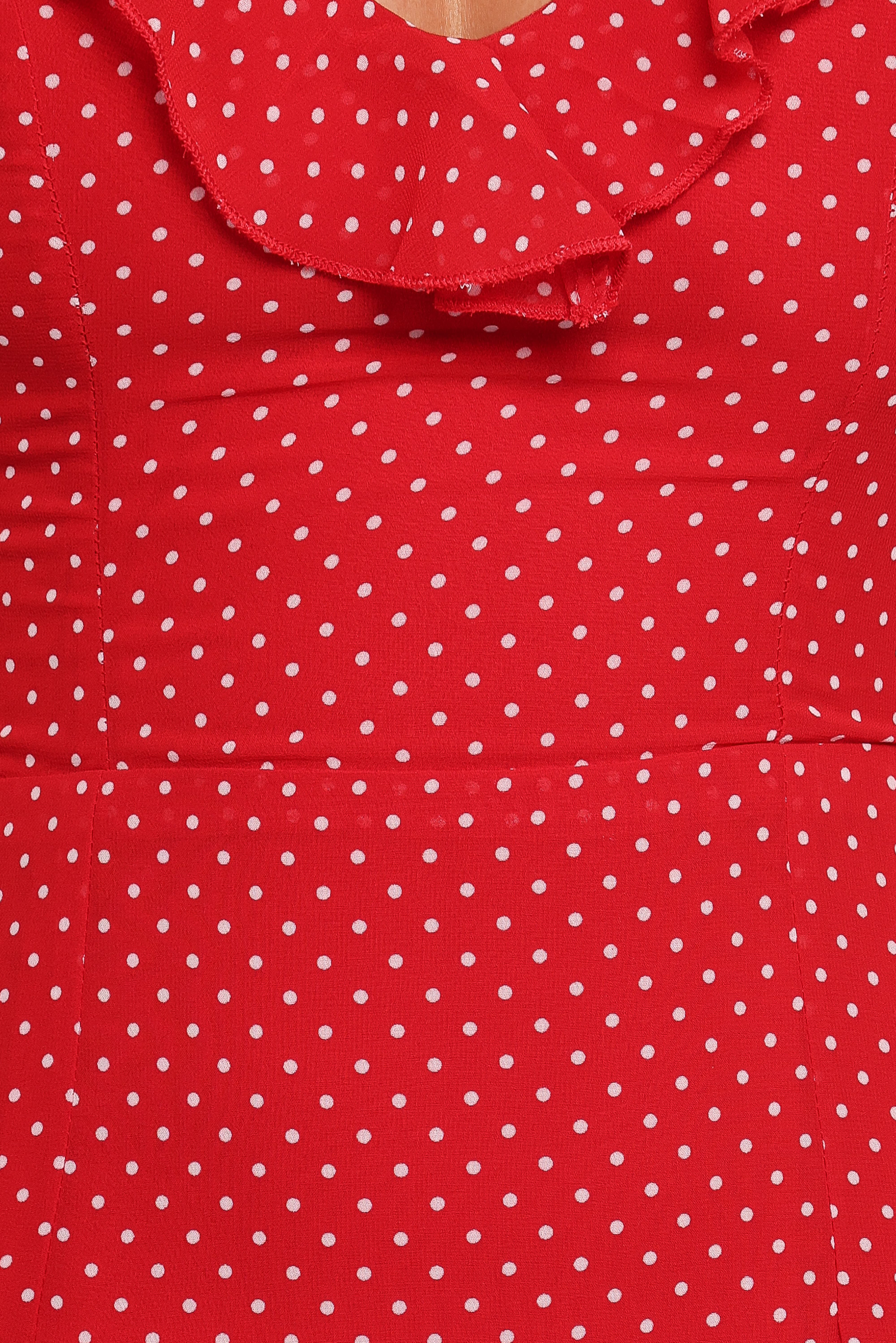 Judy Maxi Dress - Red Polka Dot