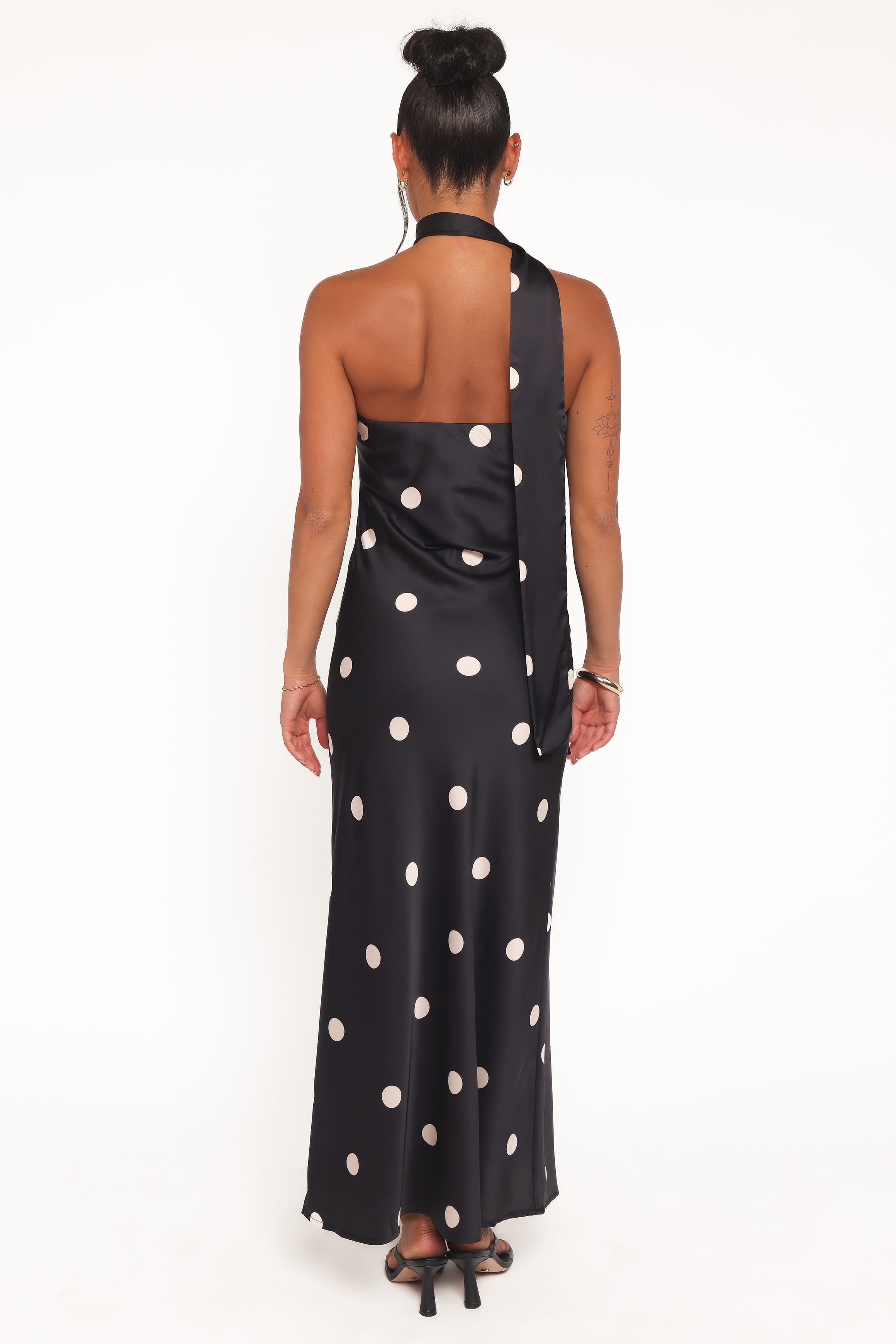 Jutta Strapless Maxi Dress - Black Polka Dot