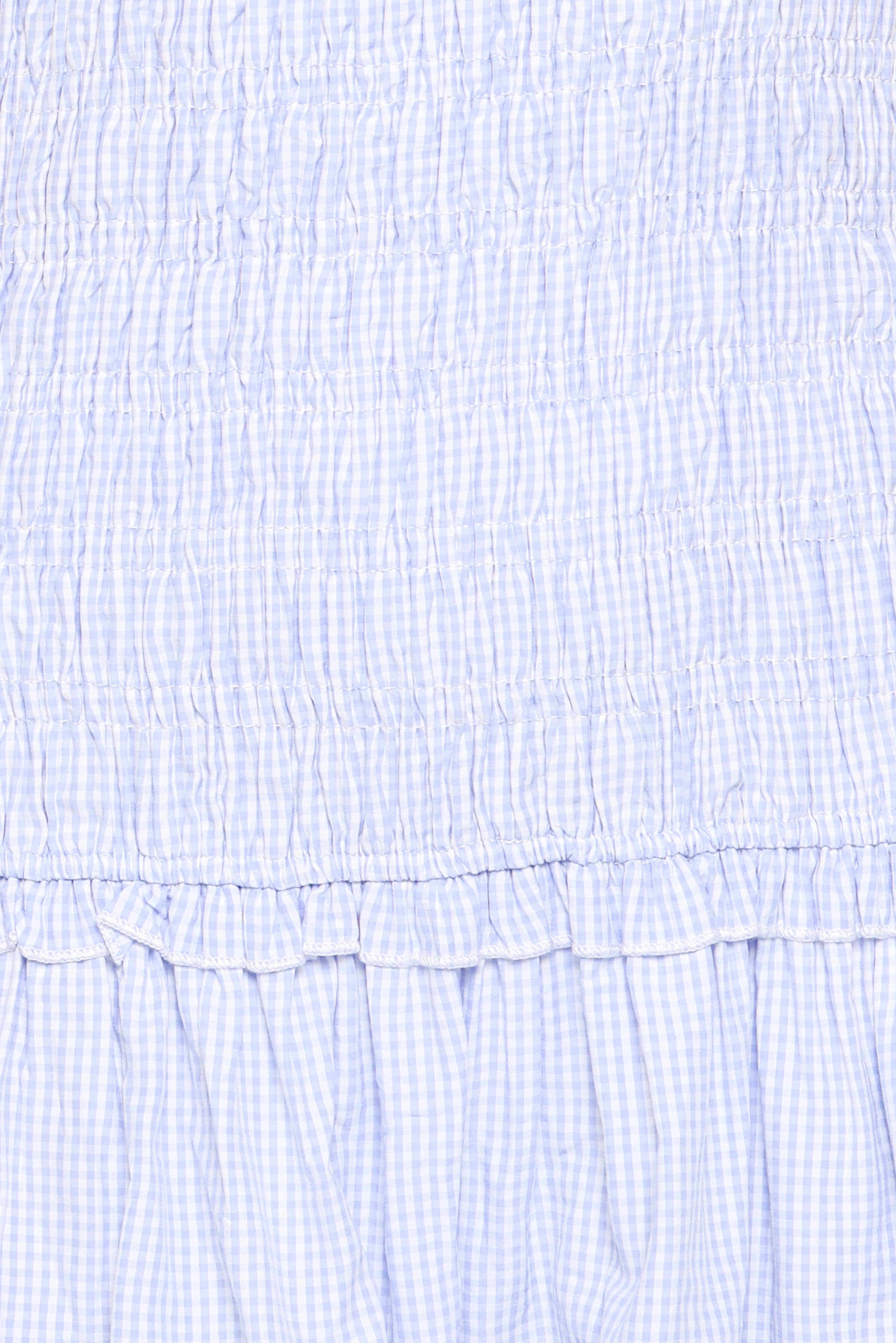 Kaelyn Gather Mini Dress - Blue Gingham