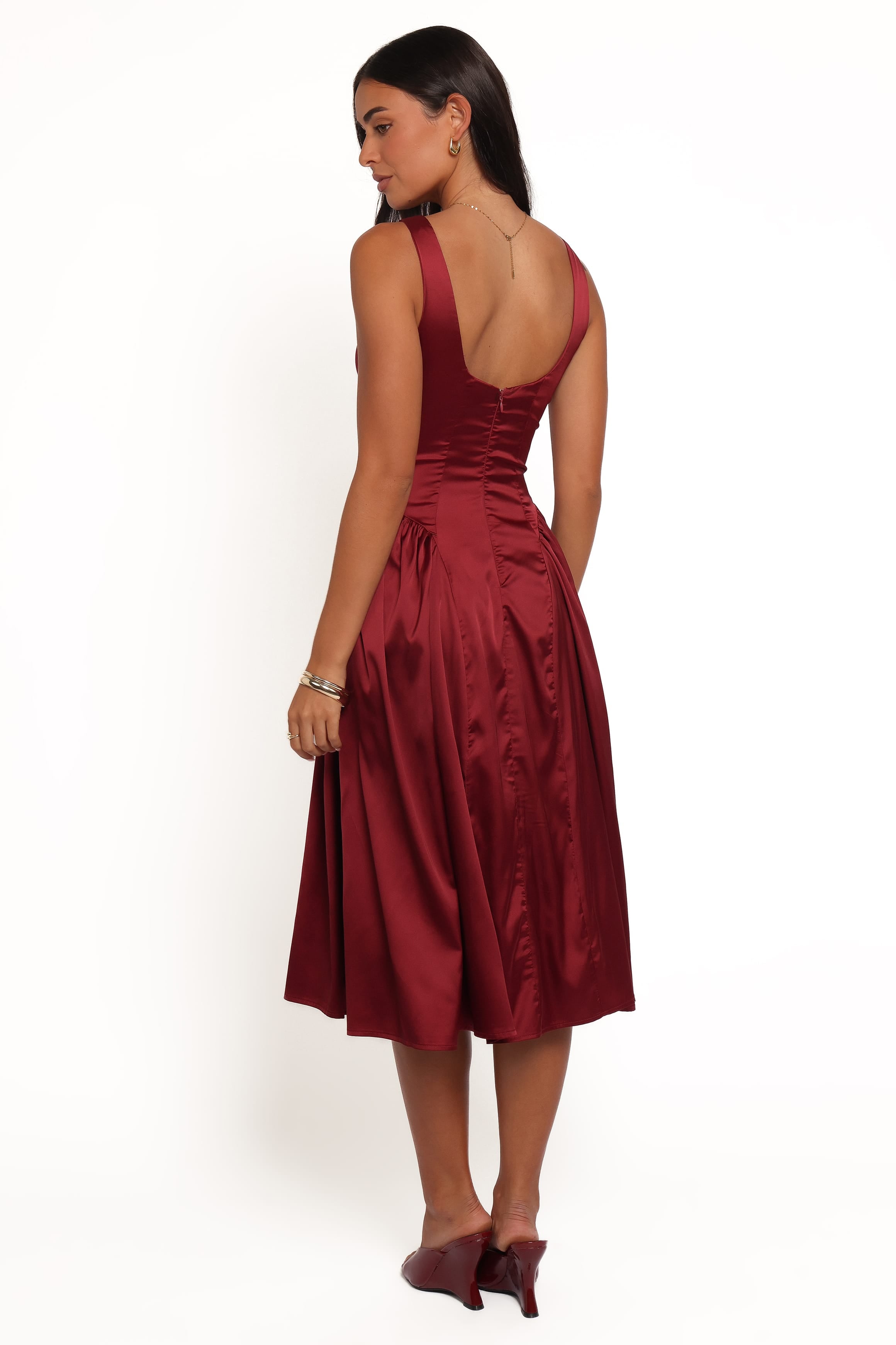Katelyn Midi Dress - Burgundy