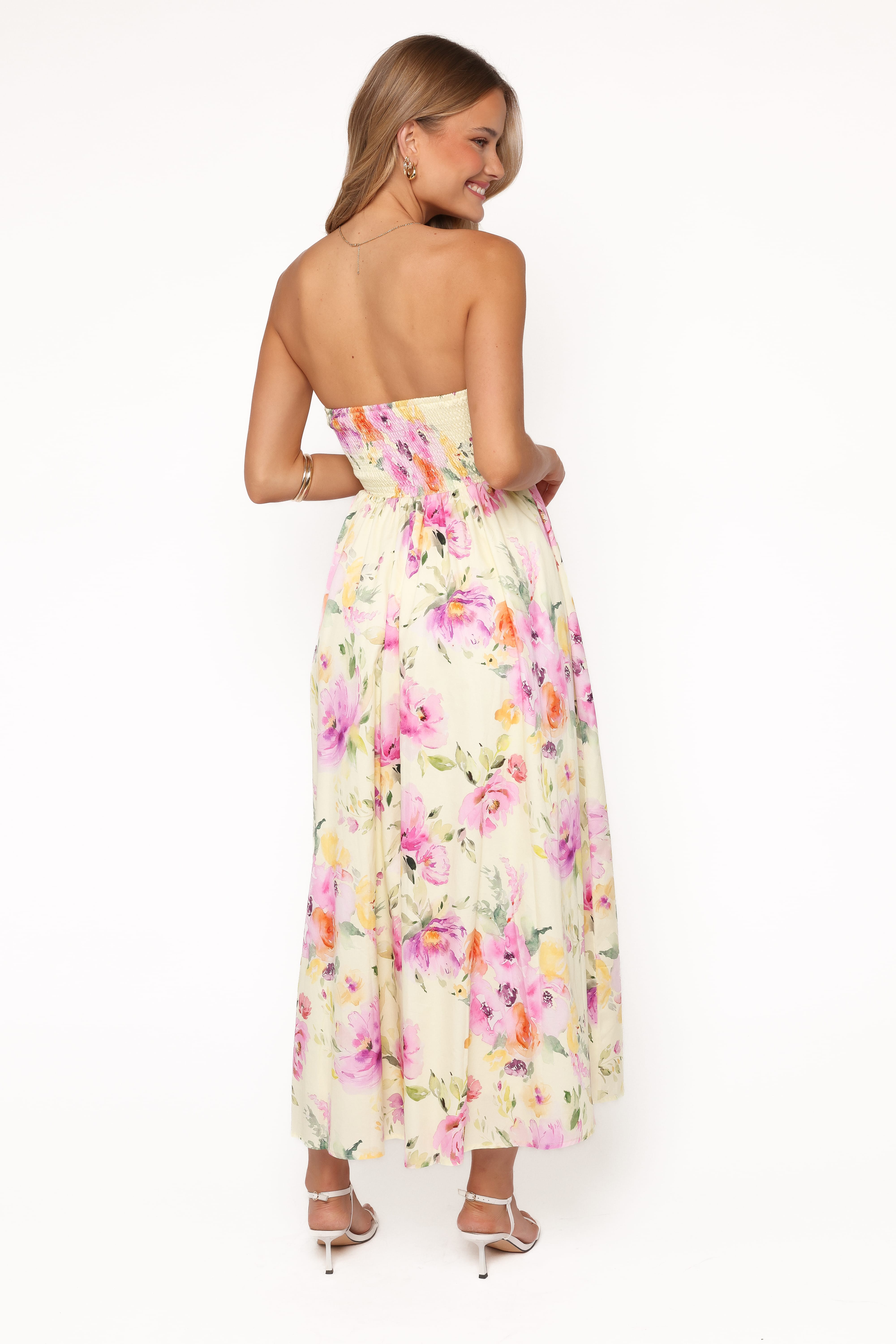 Kayt Strapless Dress - Yellow Petunia