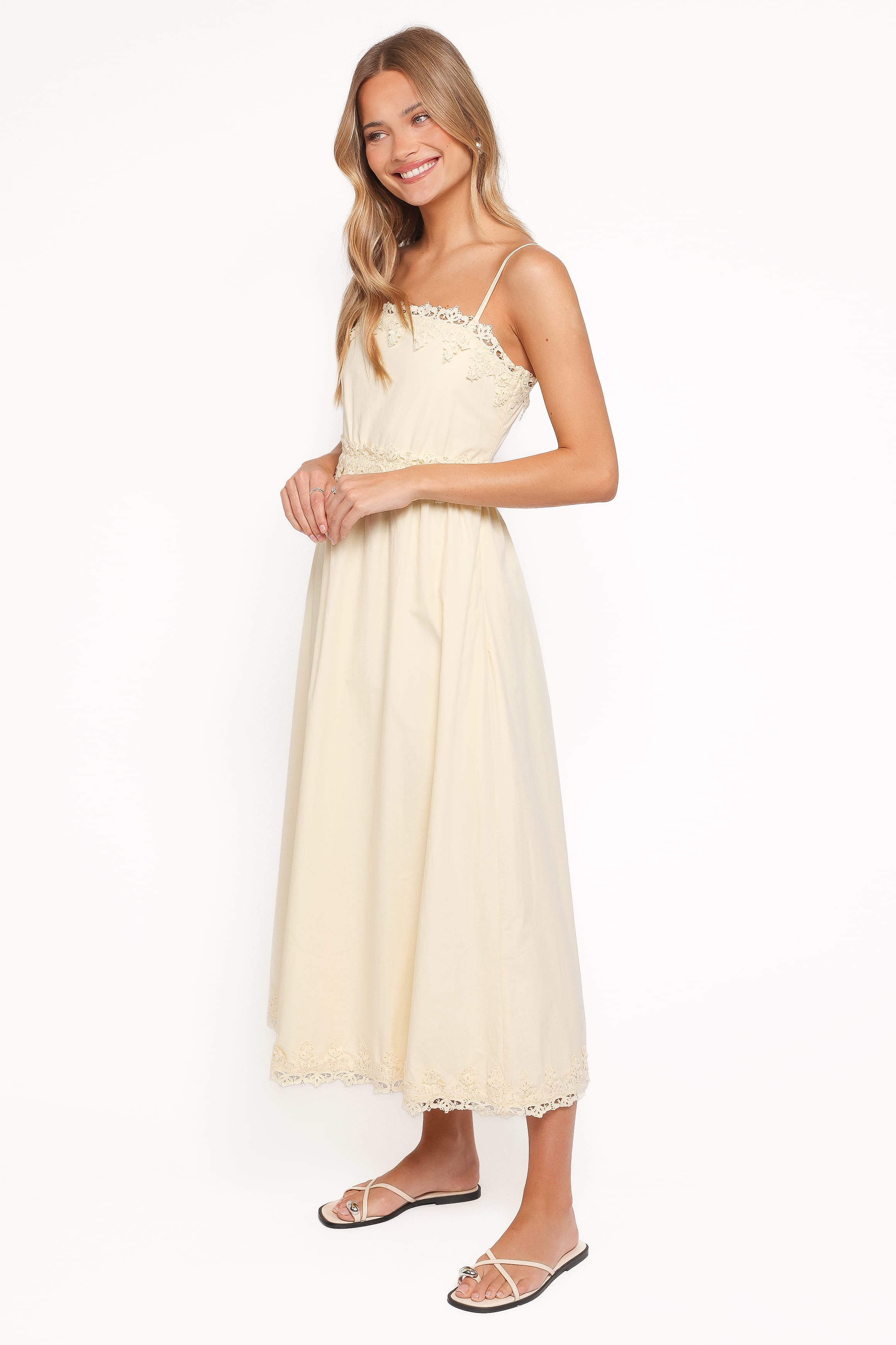 Kiana Midi Dress - Pale Yellow