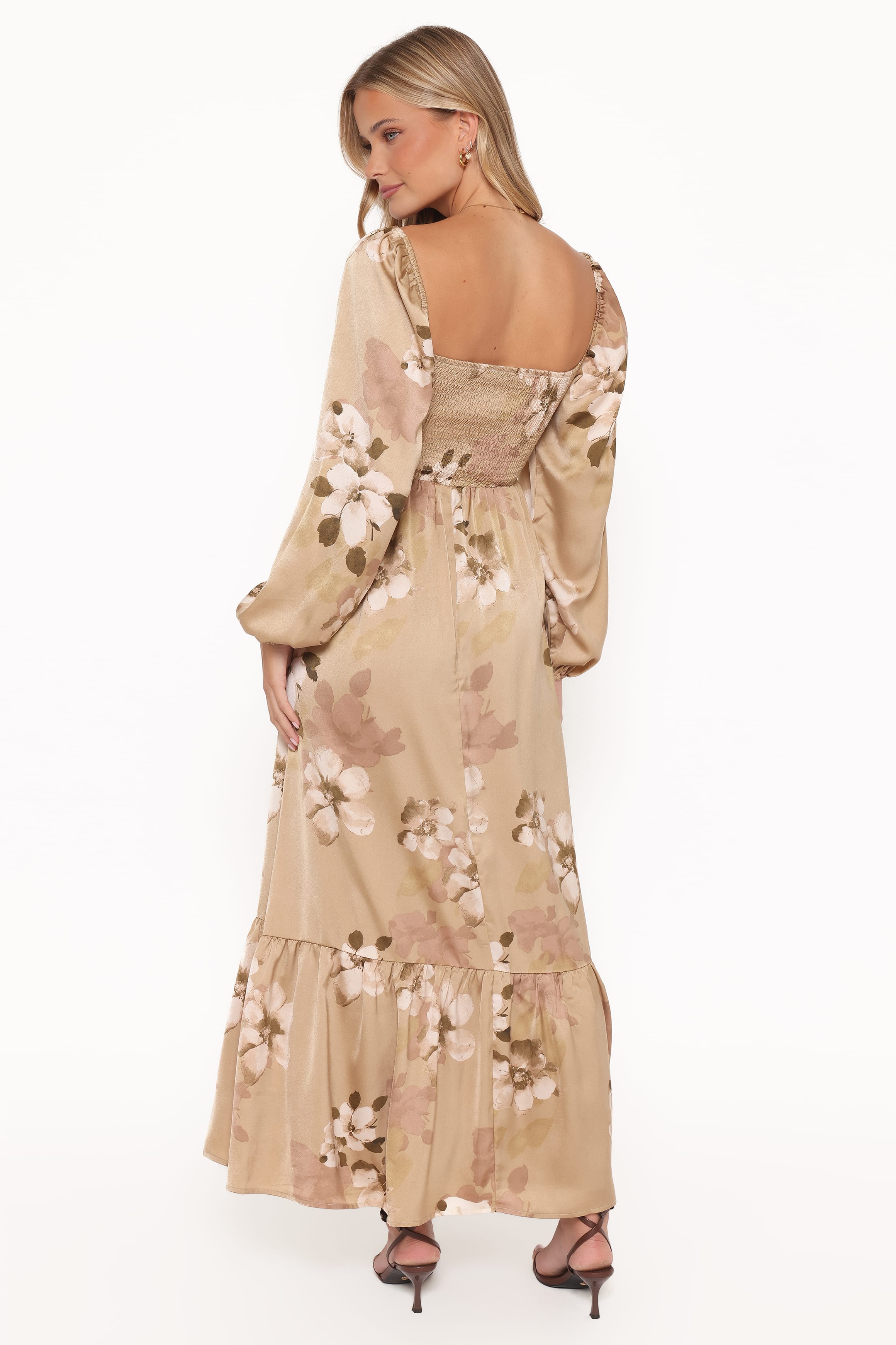 Kindra Long Sleeve Maxi Dress - Brown Floral