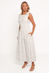 Leticia Midi Dress - Blue Ditsy Floral