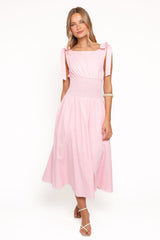 Leticia Midi Dress - Pink Polka Dot