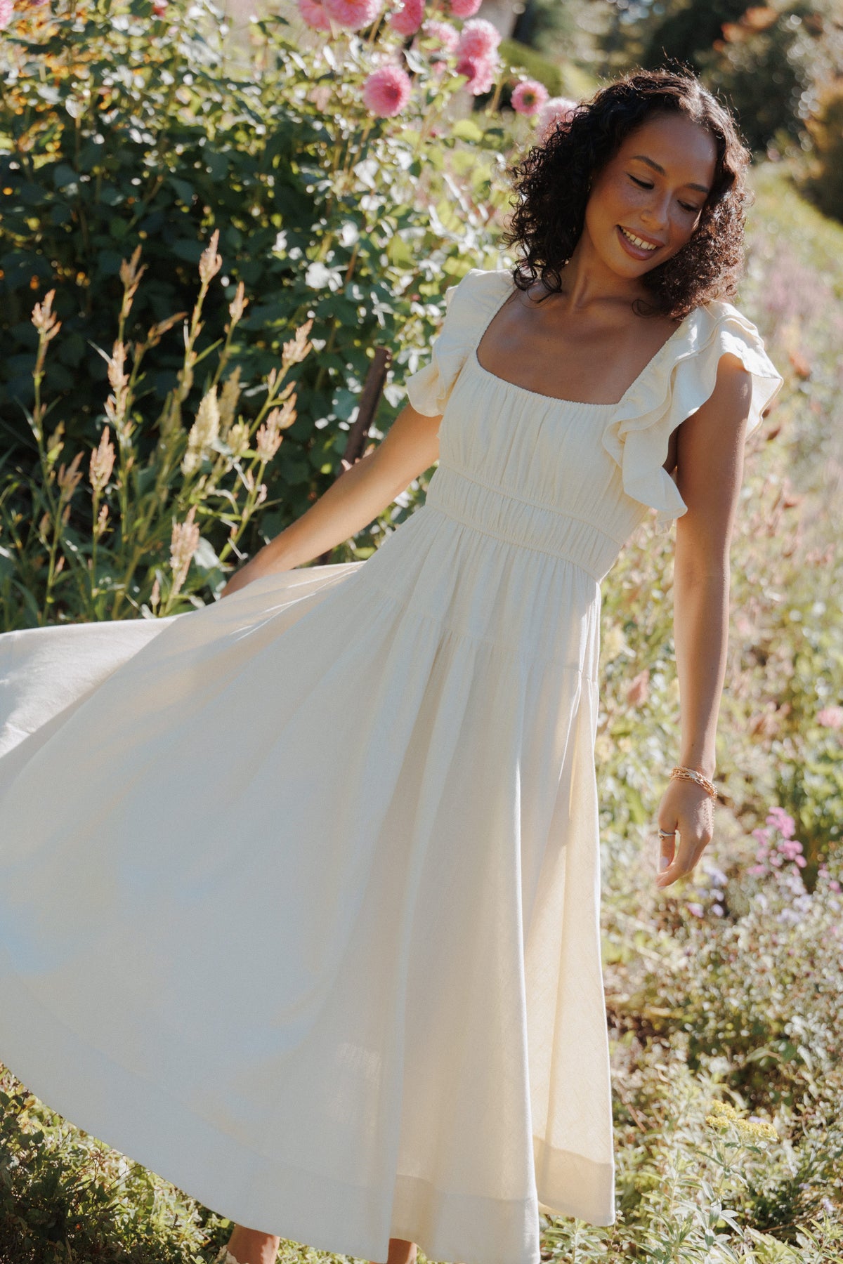 Linda Midi Dress - Butter Yellow