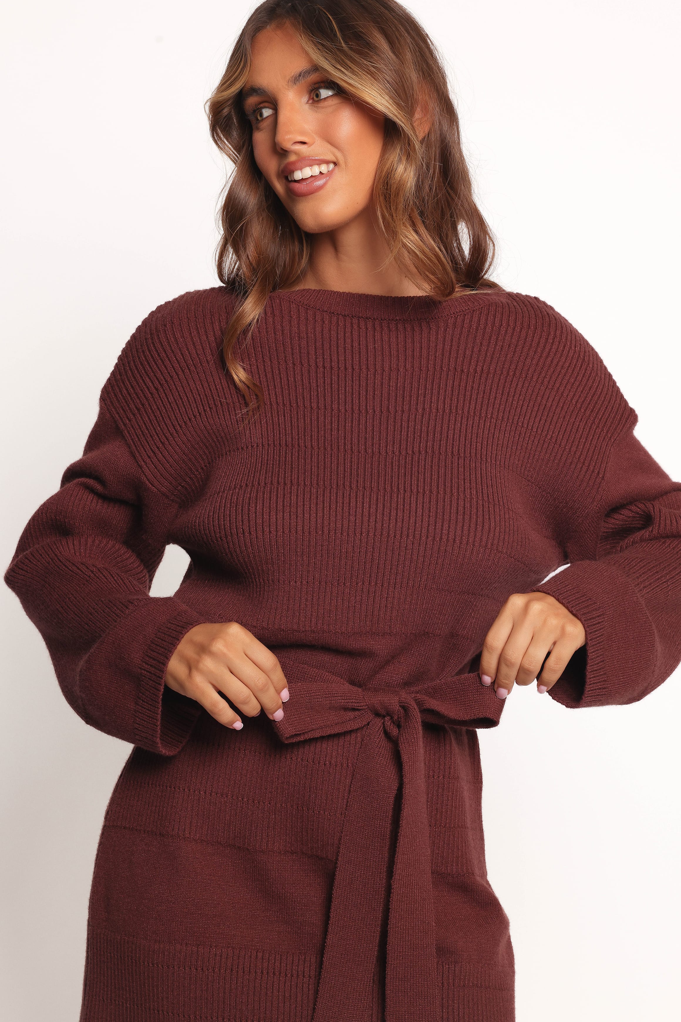Lucca Mini Sweater Dress - Chocolate Brown