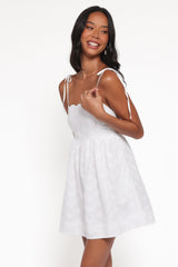 Lynne Mini Dress - White Broderie
