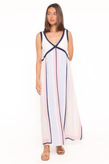 Mackay Maxi Dress - Blue/Pink Stripe