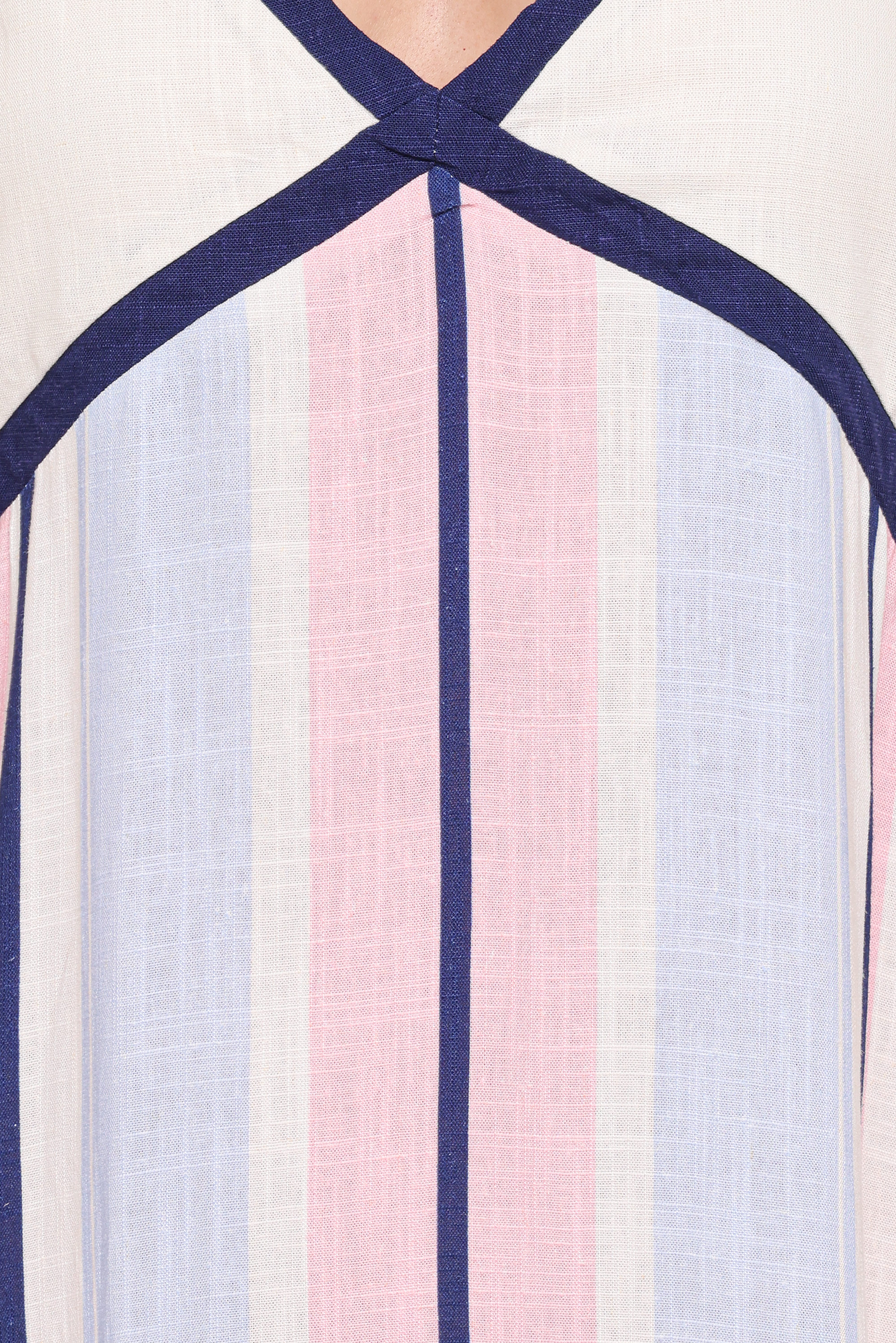 Mackay Maxi Dress - Blue/Pink Stripe