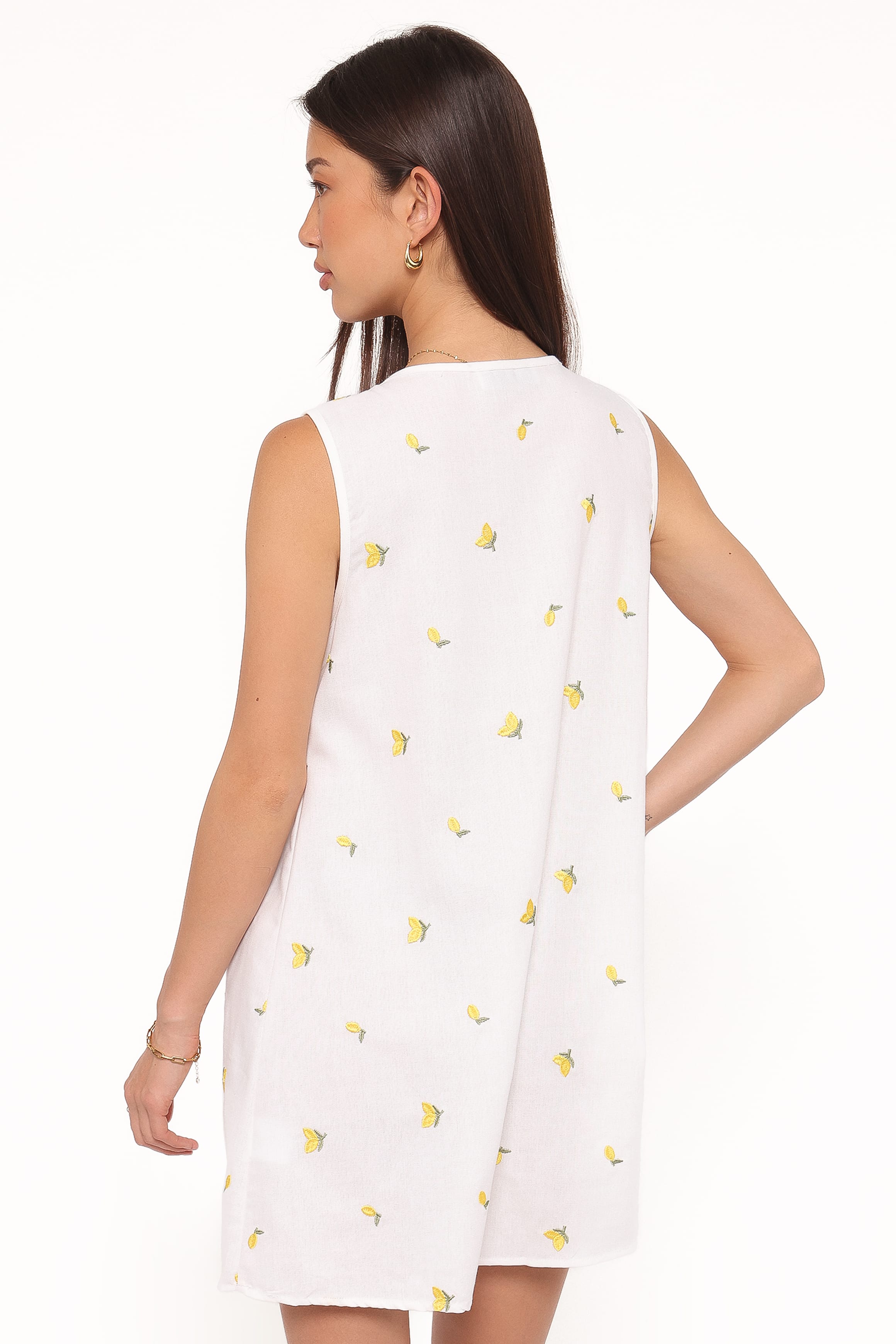 Madeline Mini Dress - Embroidered Lemons