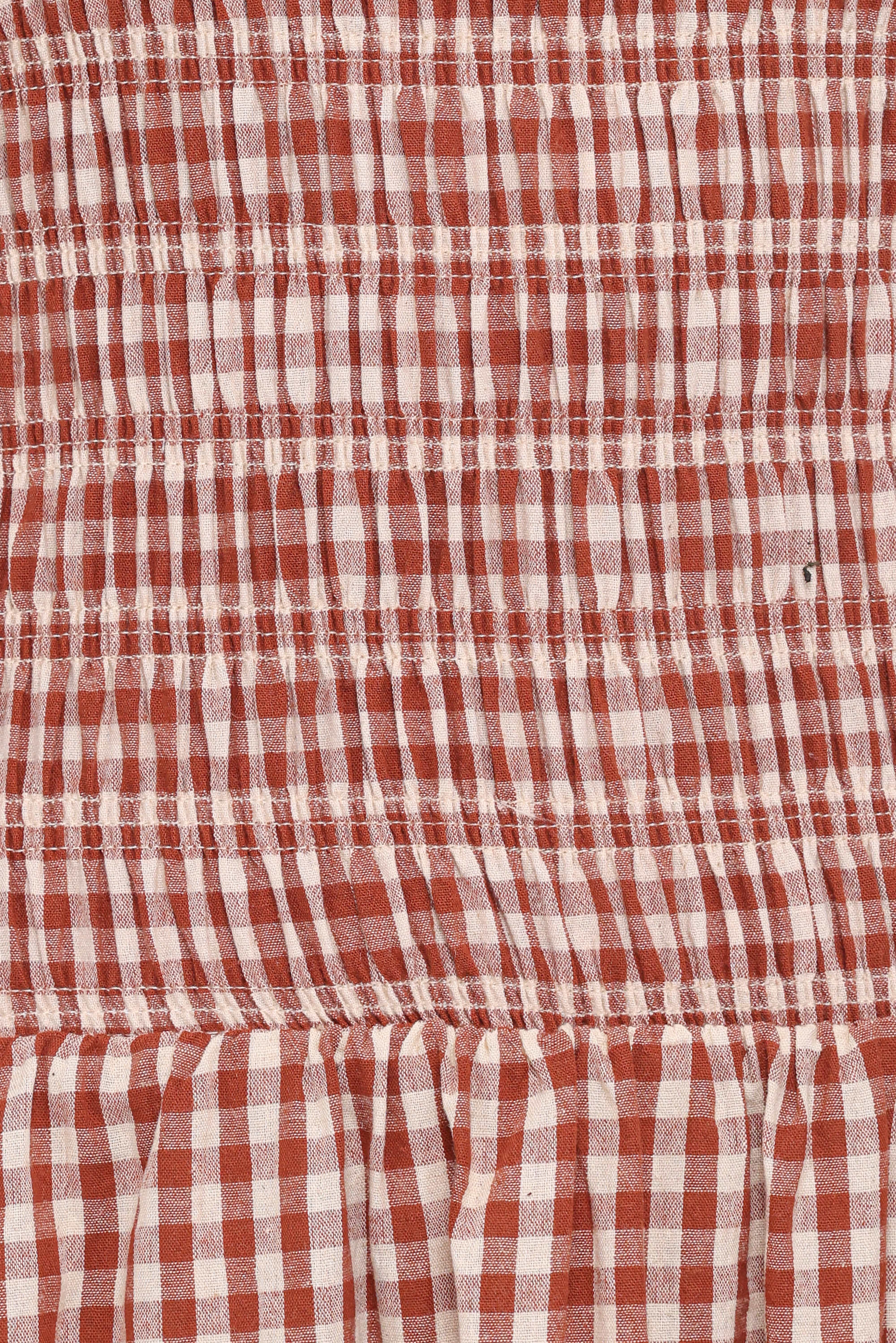 Maleny Maxi Dress - Brown Gingham