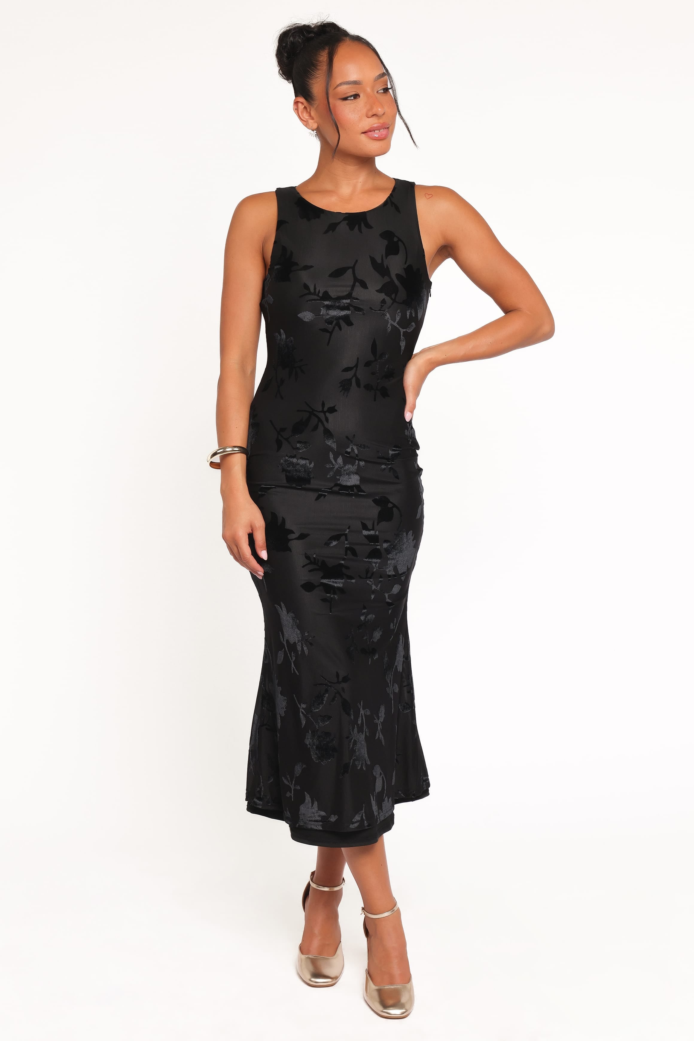 Melinda Sleeveless Velvet Maxi - Black