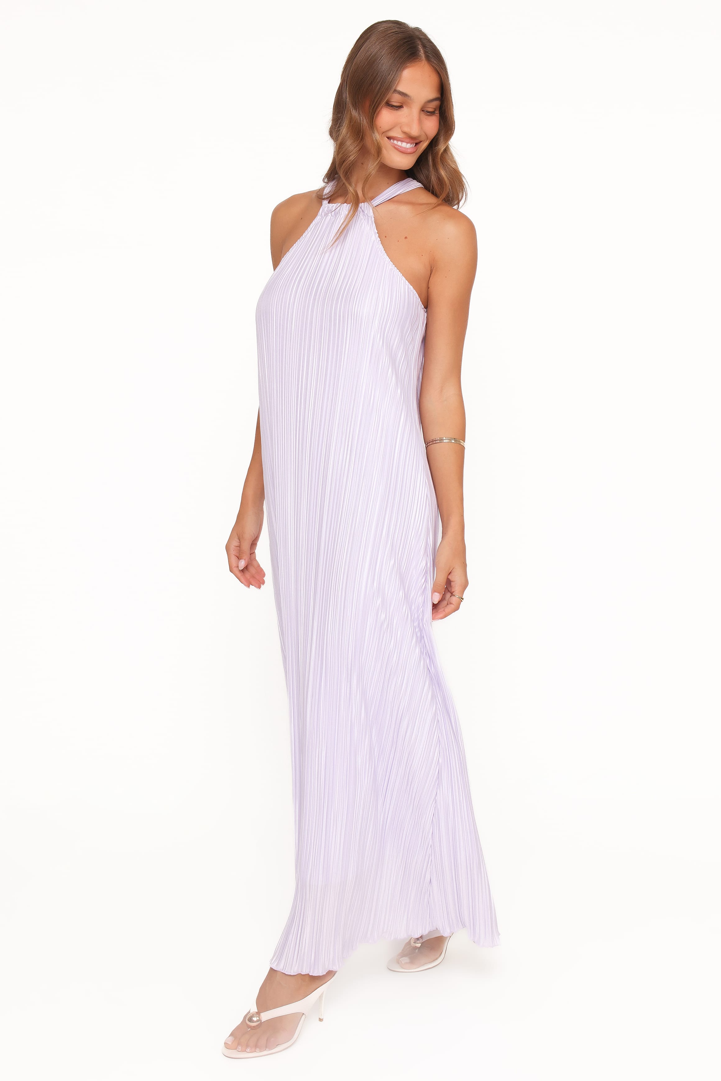 Melody Plisse Halter Maxi Dress - Lavender