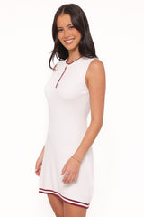 Mercedes Mini Dress - Cream/Burgundy