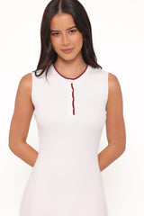 Mercedes Mini Dress - Cream/Burgundy