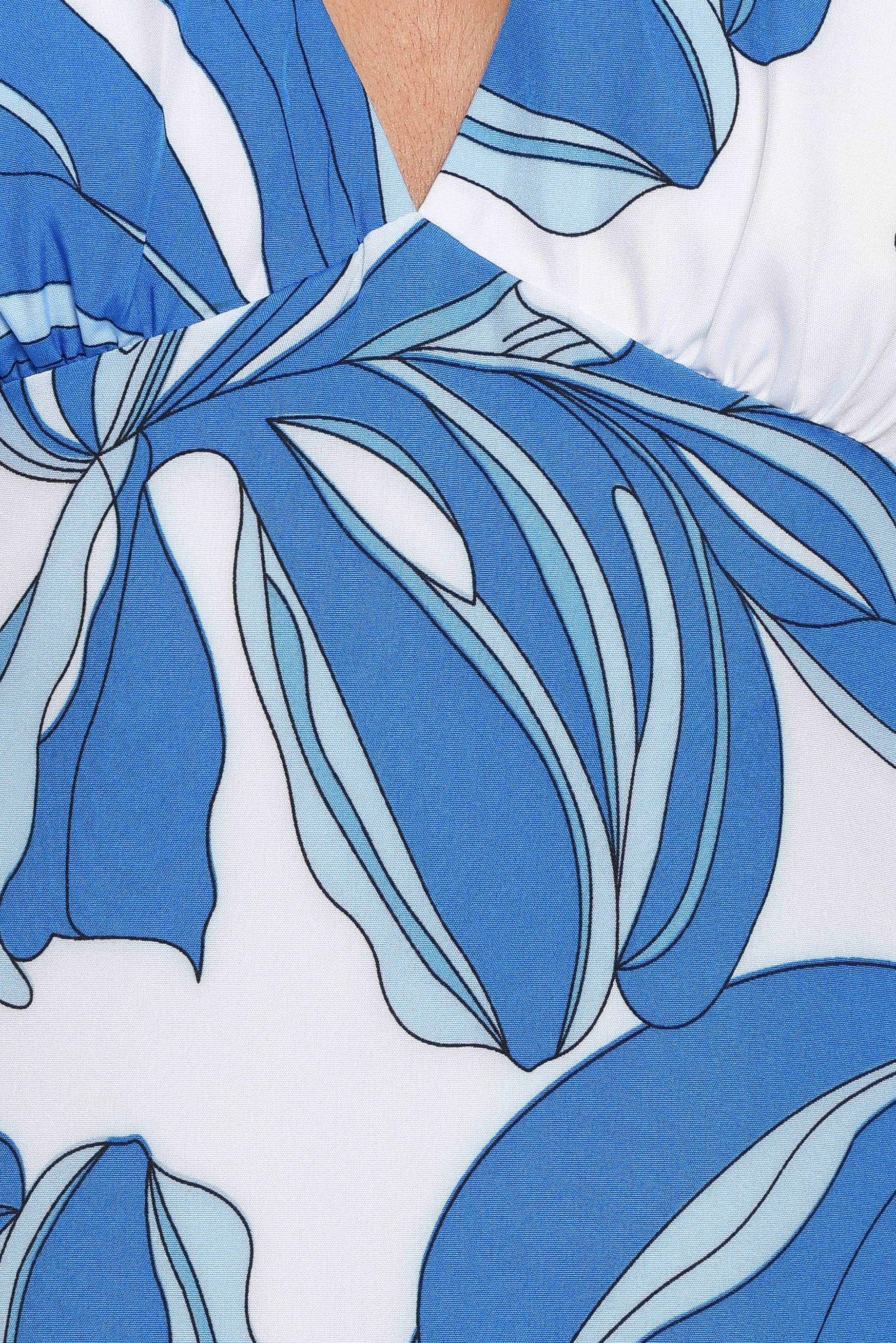 Minyama Halterneck Mini Dress - Blue Palm