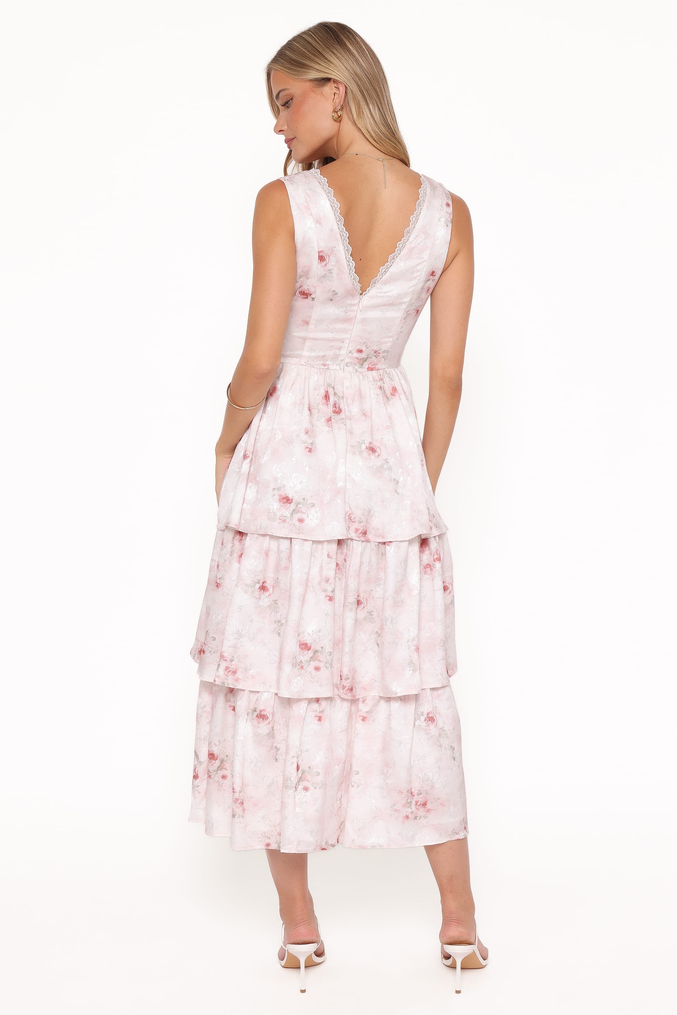 Natarsha Maxi Dress - White Pink Floral