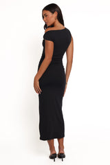 Ondine Off Shoulder Midi Dress - Black