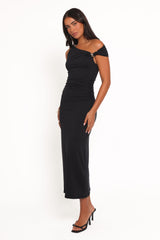 Ondine Off Shoulder Midi Dress - Black